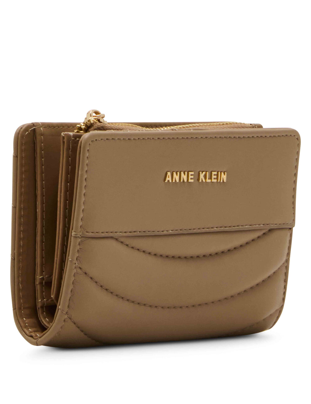 2 Piece Gift Set with Flap Crossbody and Bifold Wallet - Anne Klein Truffle Quilted