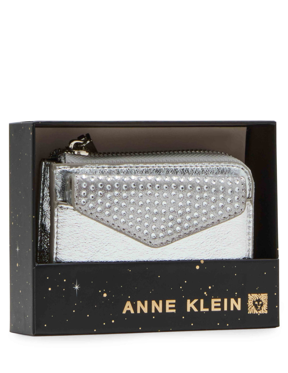 2 Piece Envelope Flap Curved Wallet With Rhinestones - Anne Klein