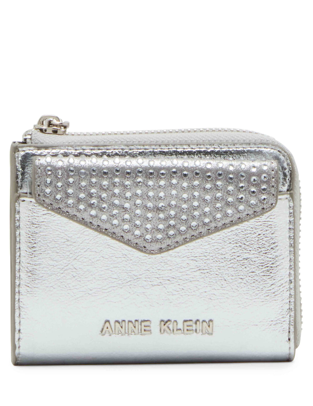 2 Piece Envelope Flap Curved Wallet With Rhinestones - Anne Klein