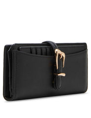2 Piece Gift Set With Sculpted Buckle Wallet And Removeable Card Organizer - Anne Klein Black