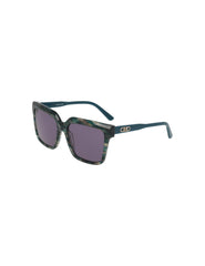 Square Acetate Sunglasses - Anne Klein TEAL ANIMAL