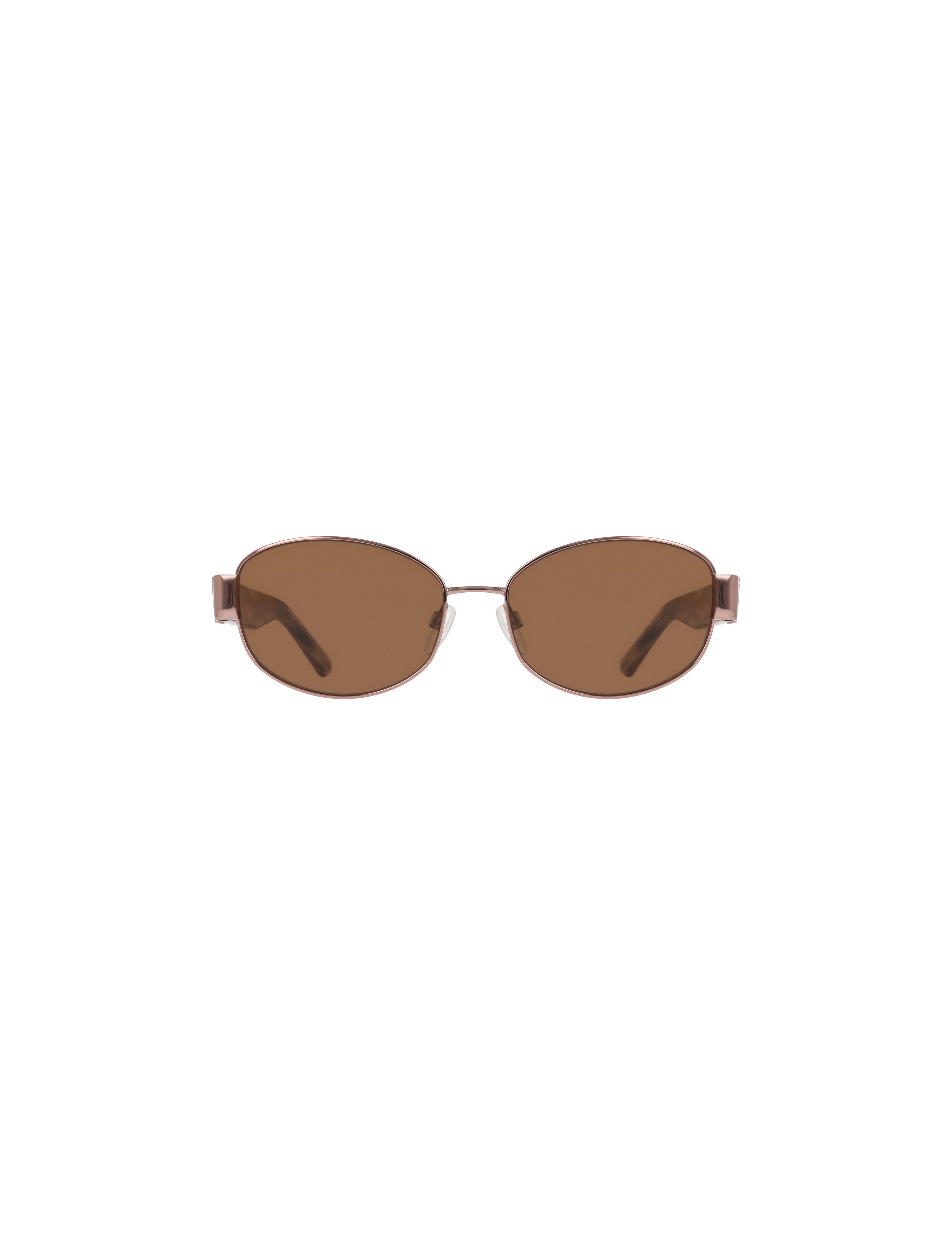 Oval Metal Frame Sunglasses - Anne Klein ROSE GOLD