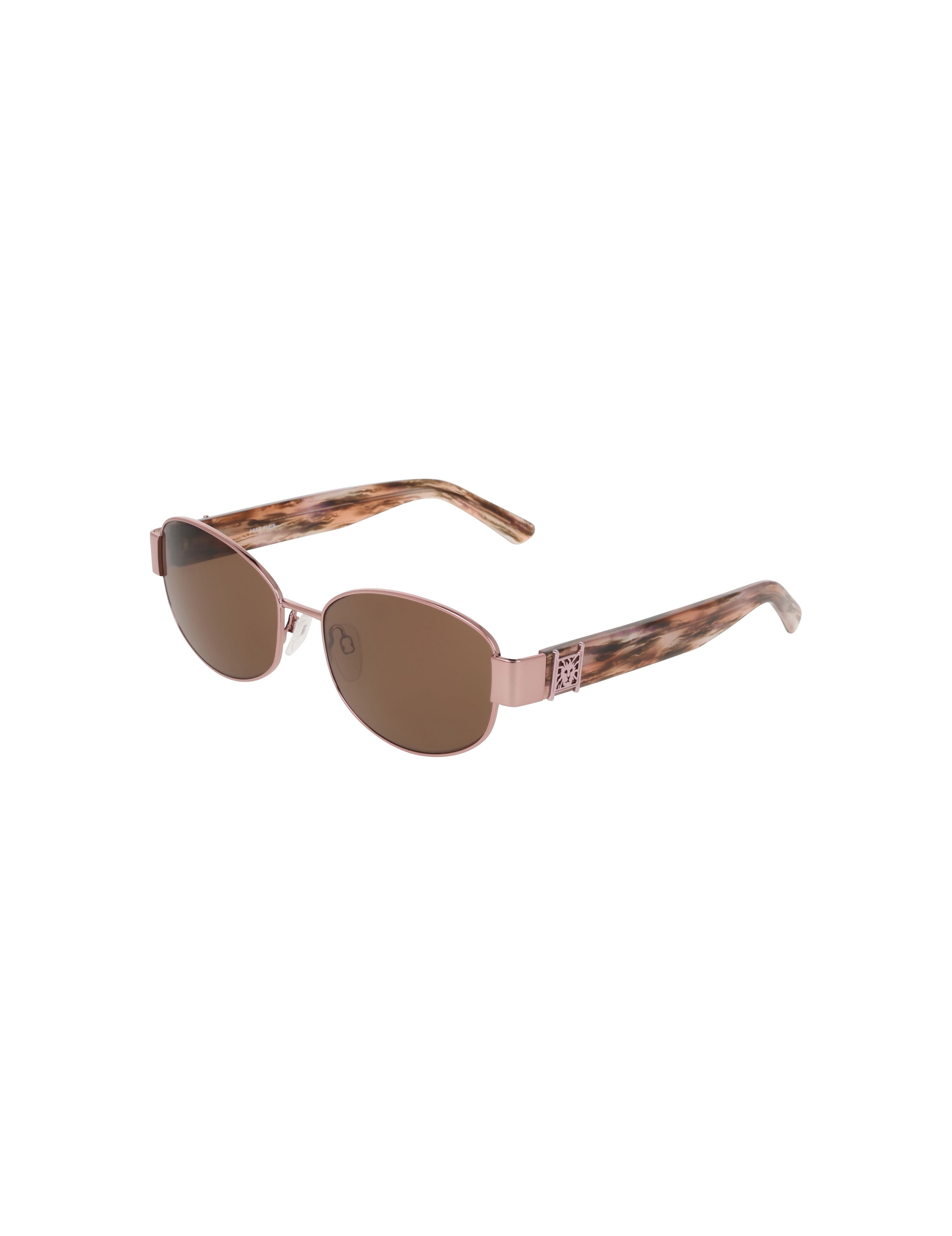 Oval Metal Frame Sunglasses - Anne Klein ROSE GOLD