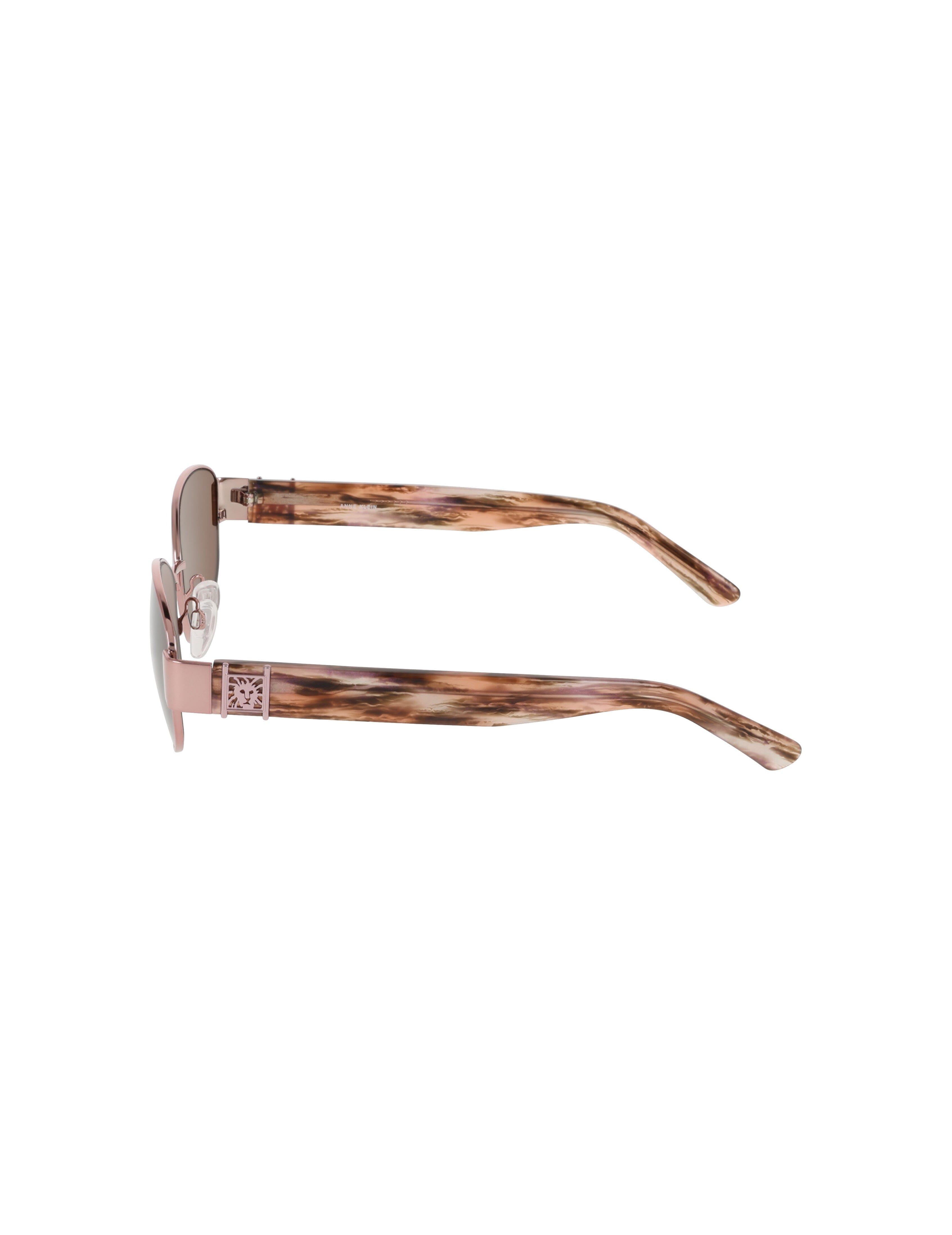 Oval Metal Frame Sunglasses - Anne Klein ROSE GOLD