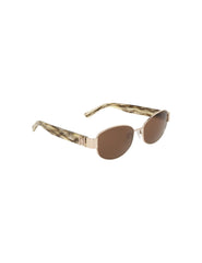 Oval Metal Frame Sunglasses - Anne Klein GOLD