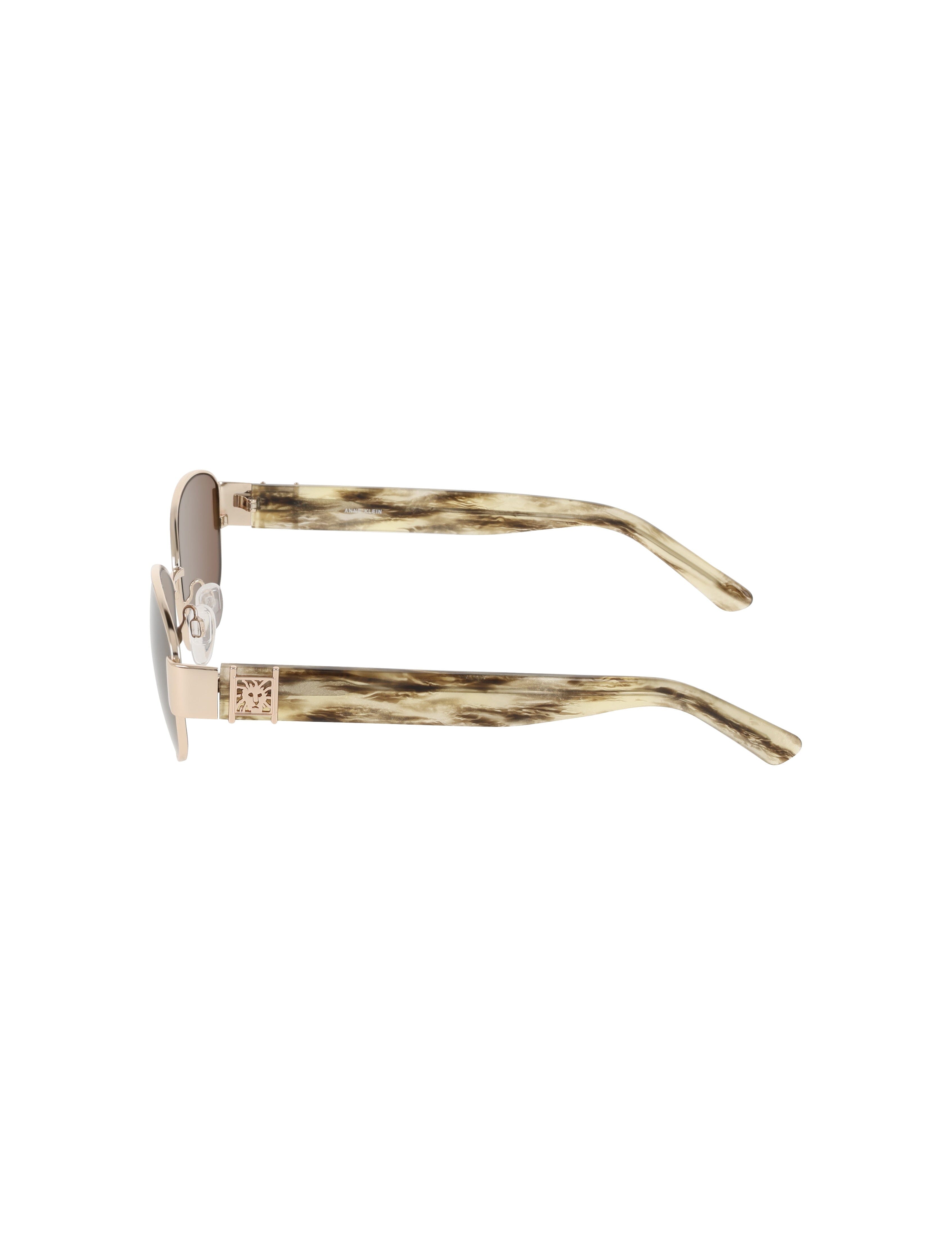 Oval Metal Frame Sunglasses - Anne Klein GOLD