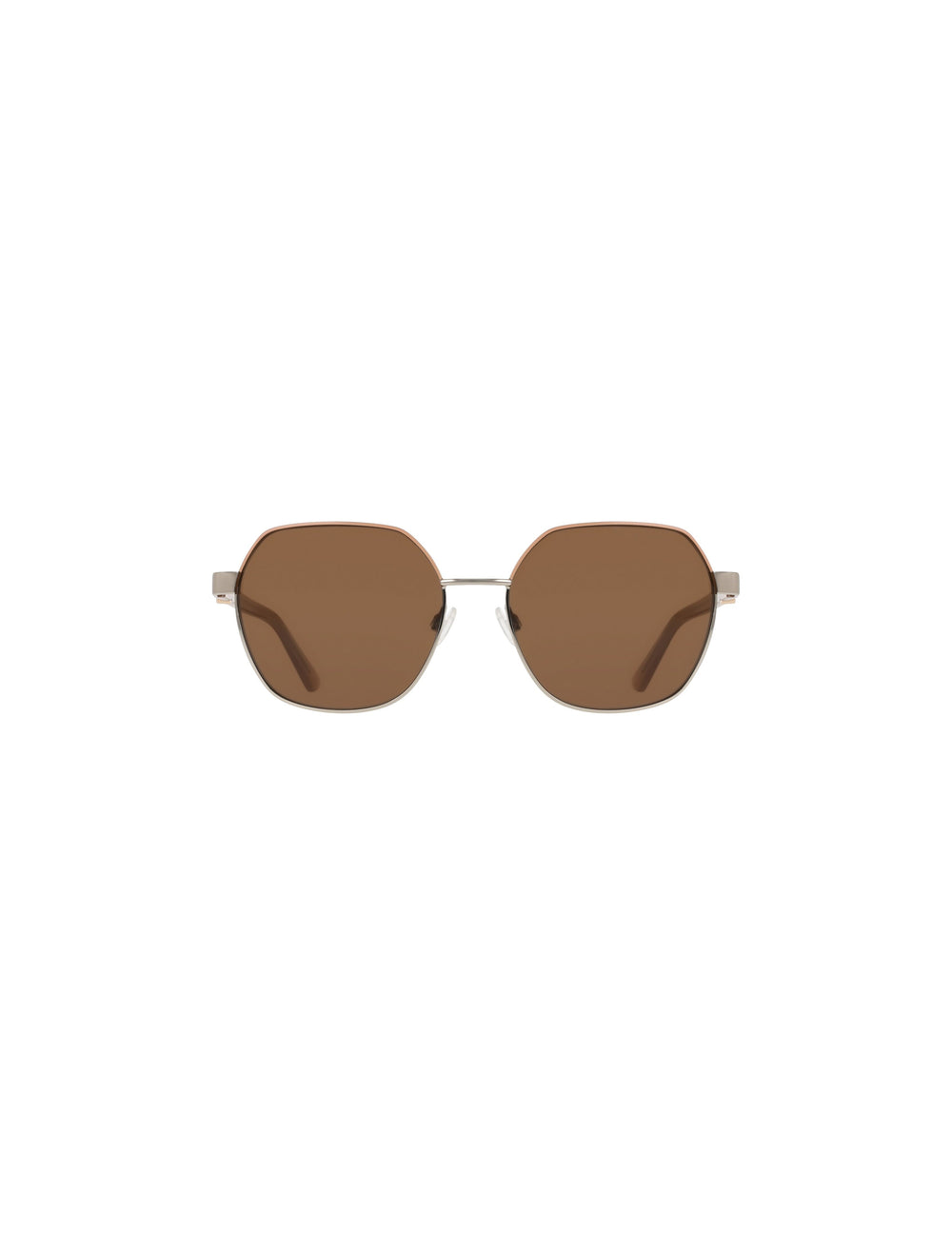 Two-Tone Square Metal Sunglasses - Anne Klein SILVER