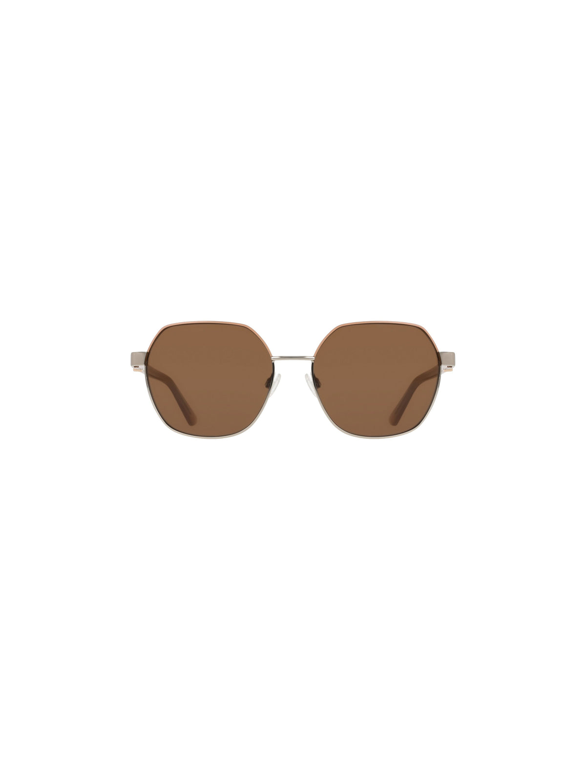 Two-Tone Square Metal Sunglasses - Anne Klein SILVER