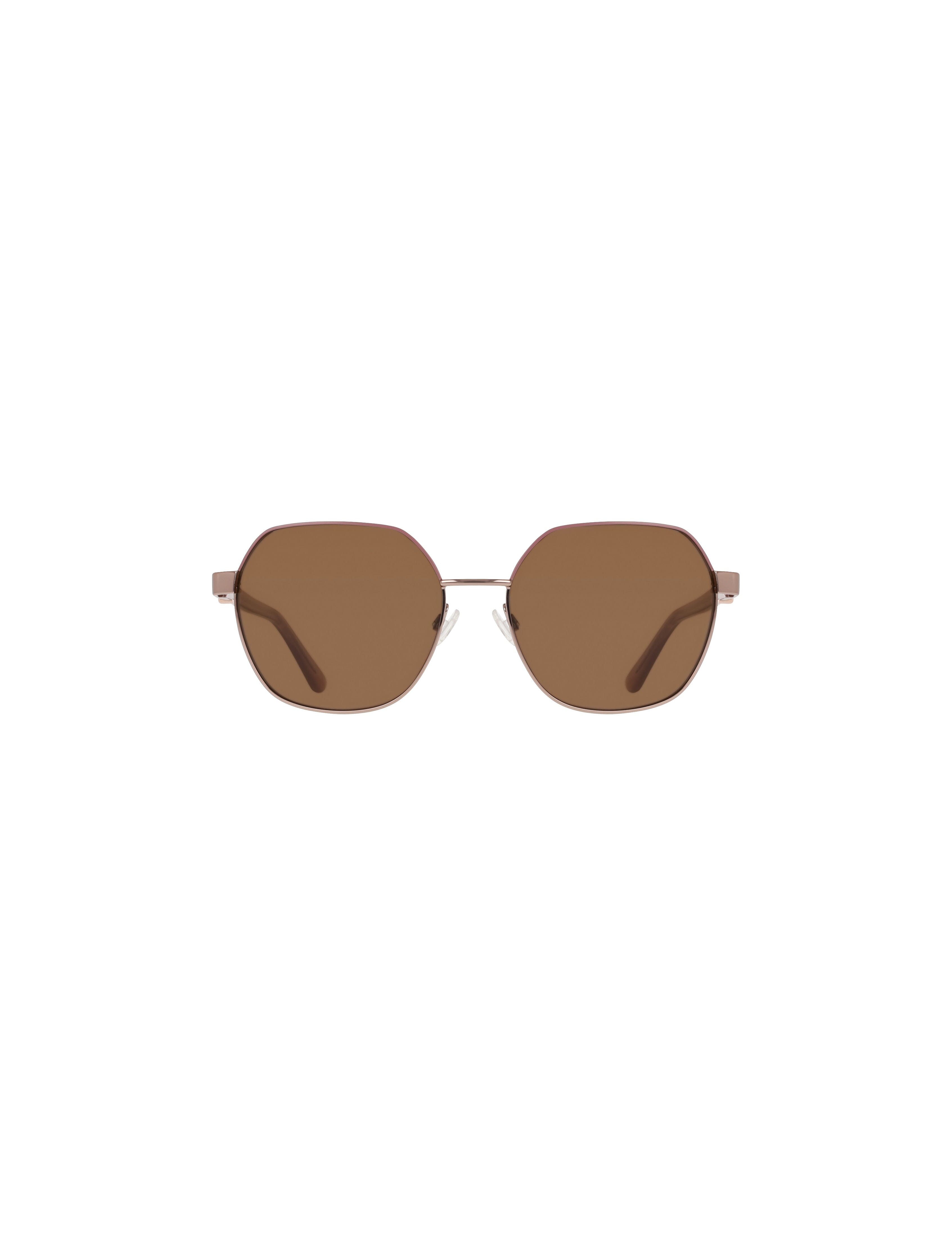Two-Tone Square Metal Frame Sunglasses - Anne Klein ROSE GOLD