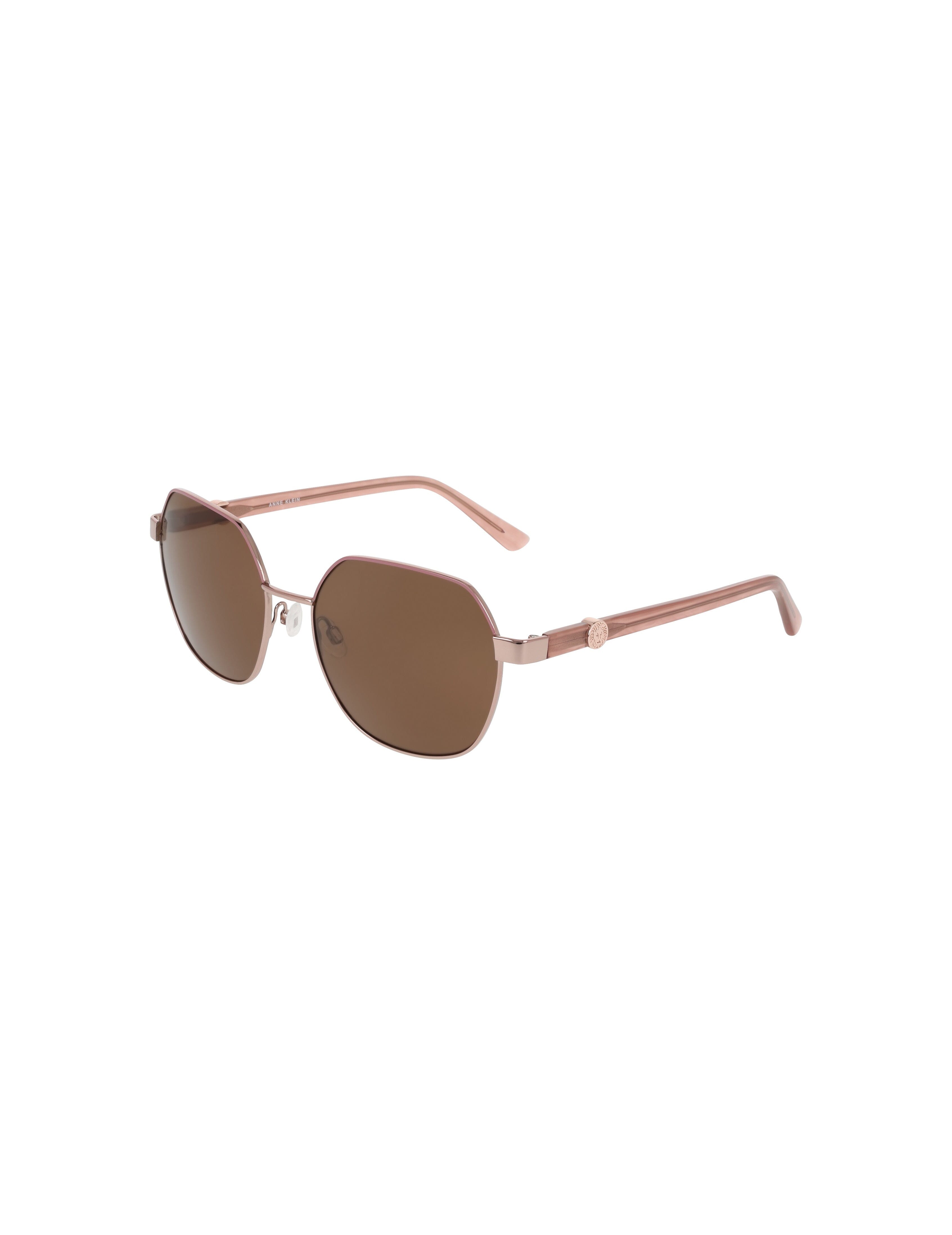 Two-Tone Square Metal Frame Sunglasses - Anne Klein ROSE GOLD