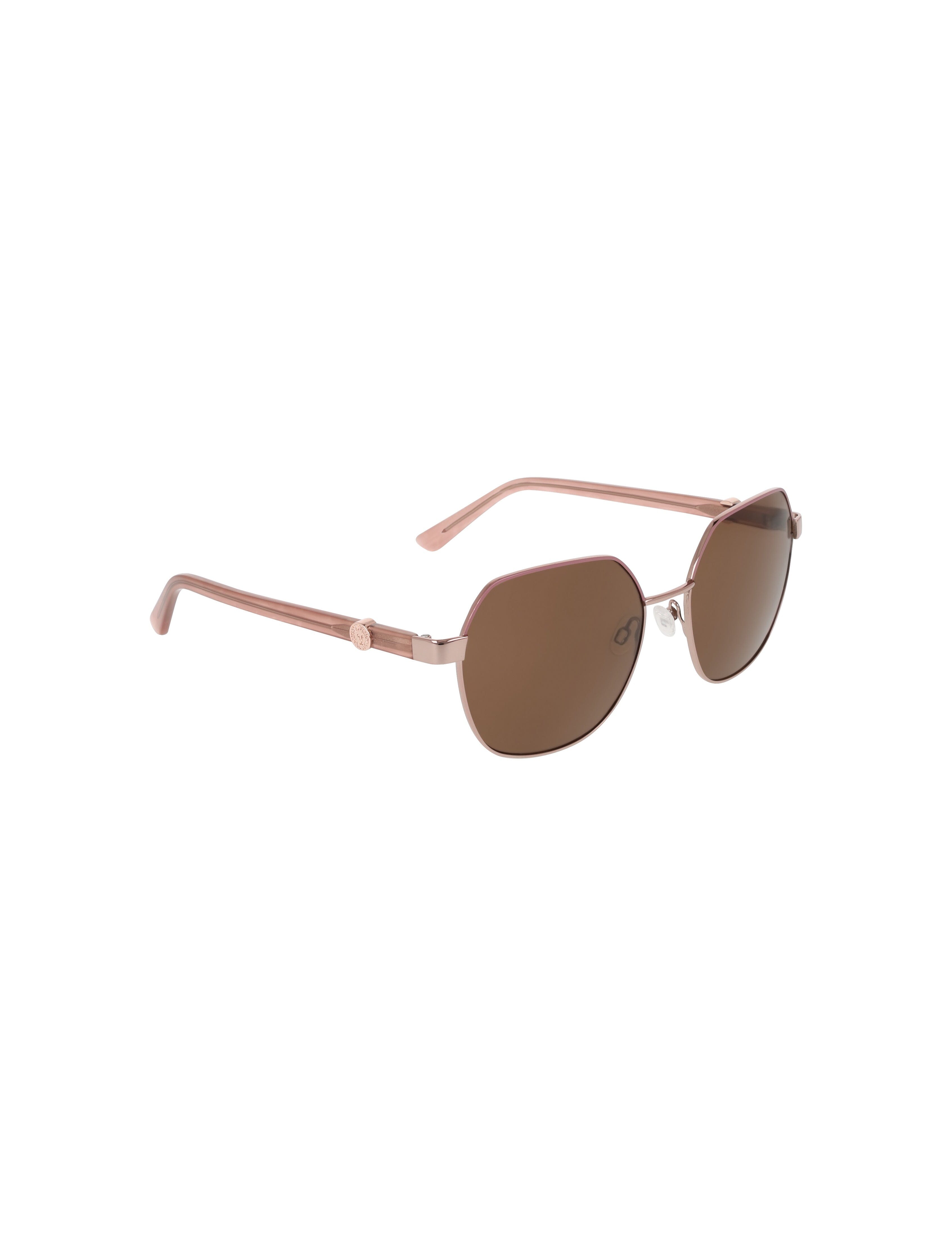 Two-Tone Square Metal Frame Sunglasses - Anne Klein ROSE GOLD