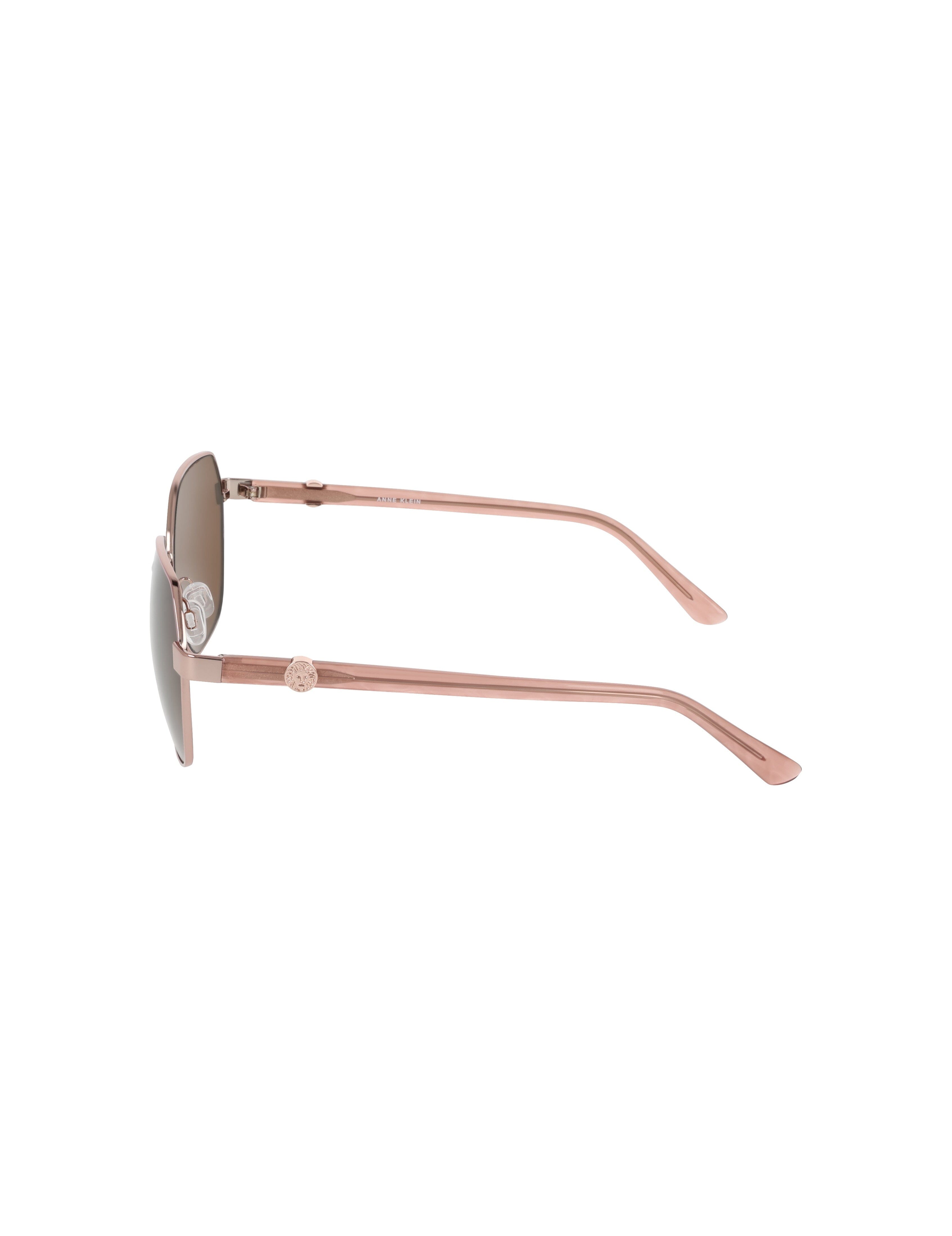 Two-Tone Square Metal Frame Sunglasses - Anne Klein ROSE GOLD