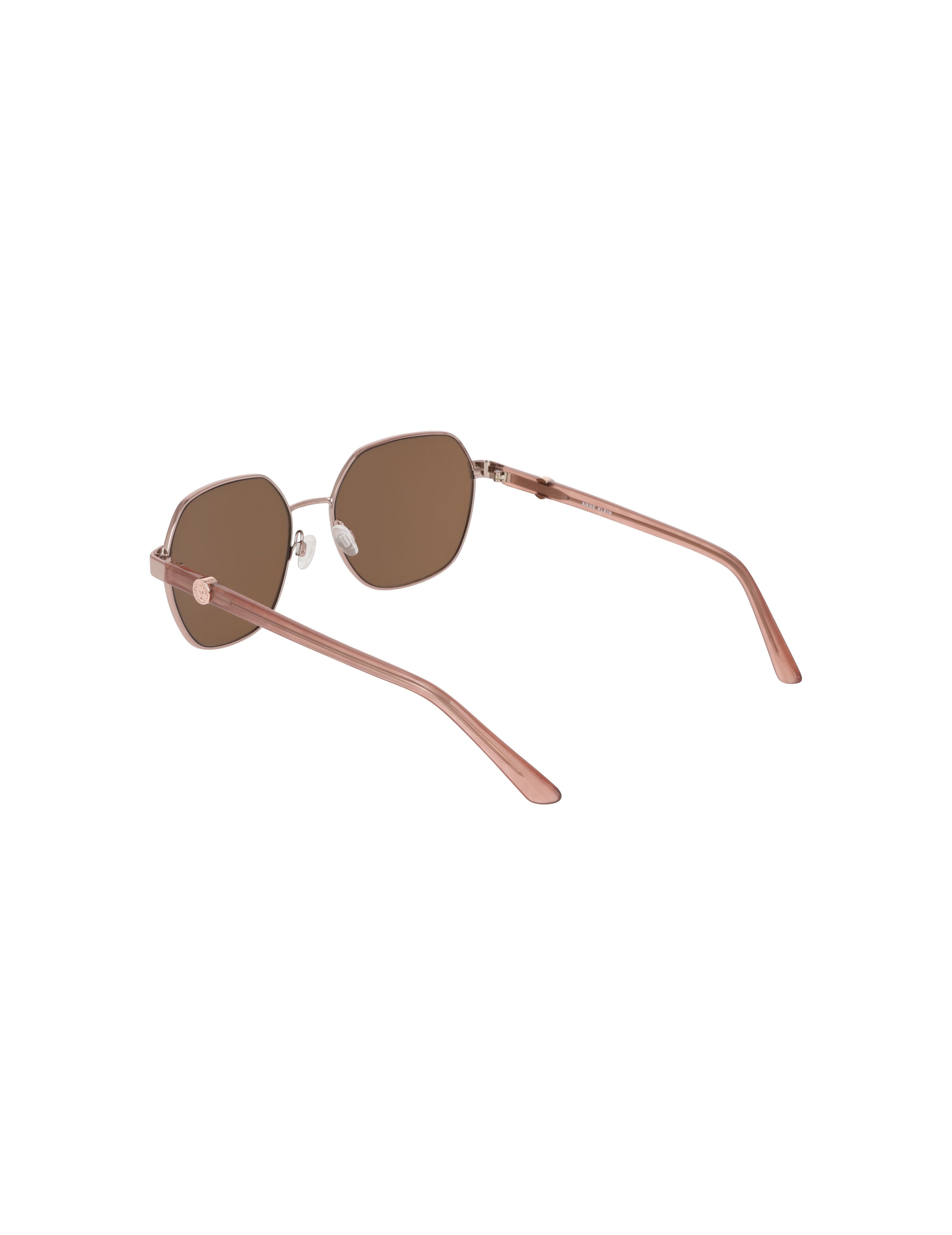 Two-Tone Square Metal Frame Sunglasses - Anne Klein ROSE GOLD