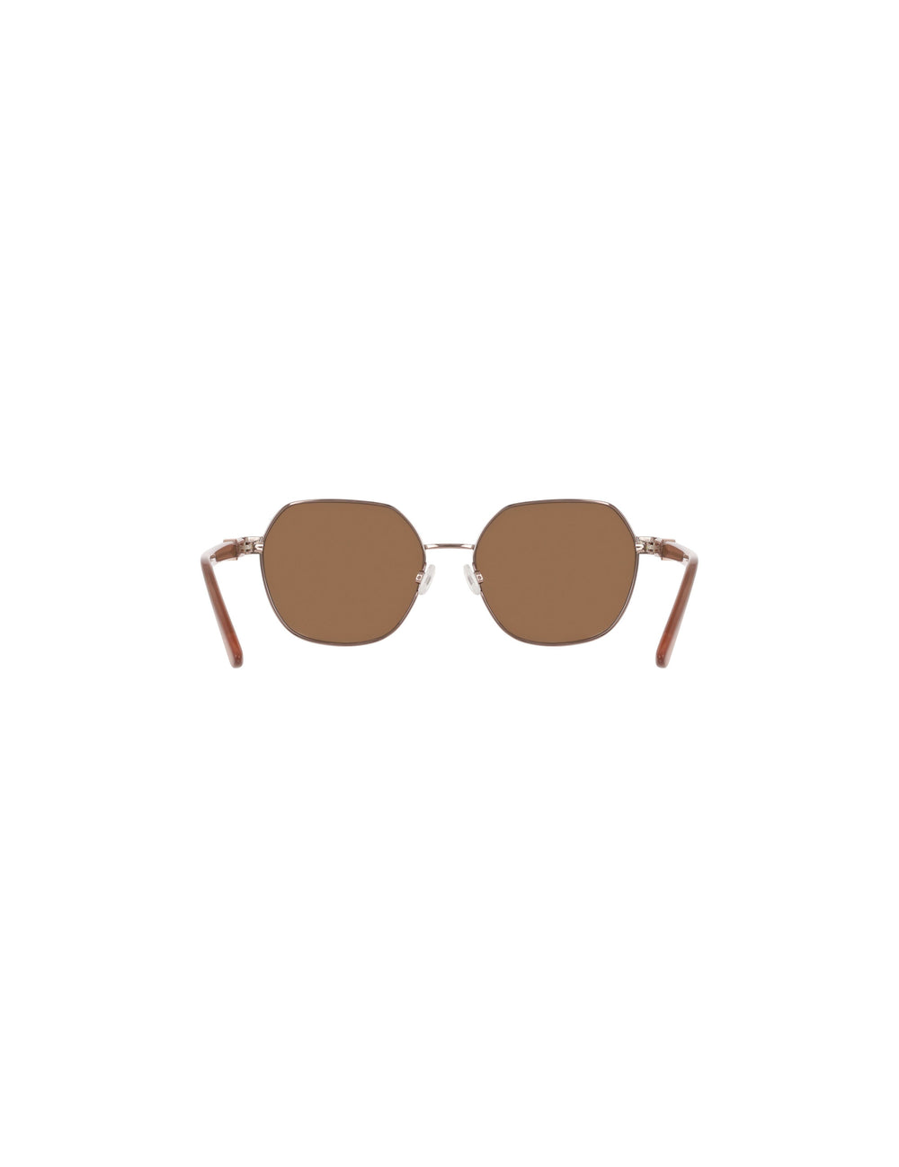 Two-Tone Square Metal Frame Sunglasses - Anne Klein ROSE GOLD
