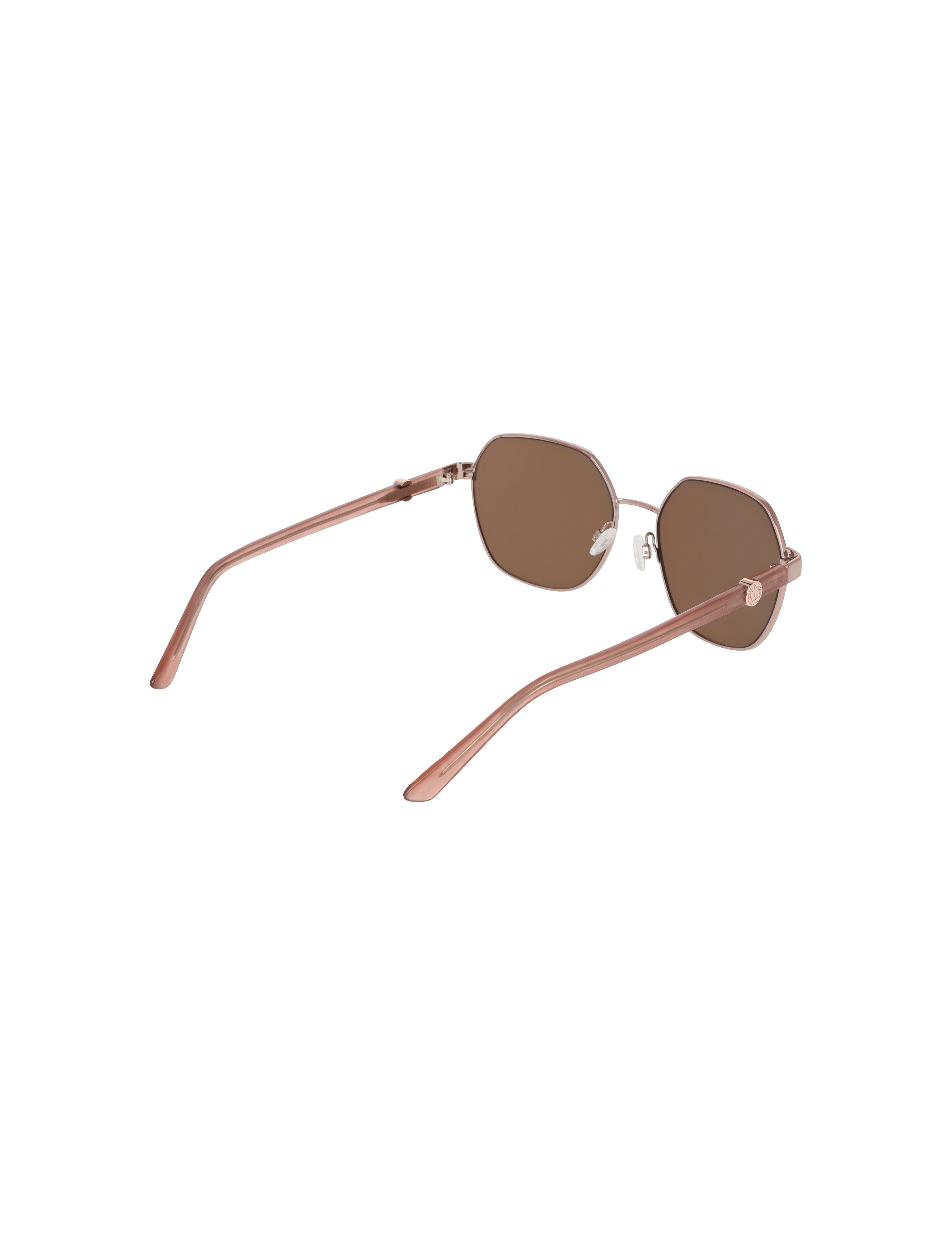 Two-Tone Square Metal Frame Sunglasses - Anne Klein ROSE GOLD