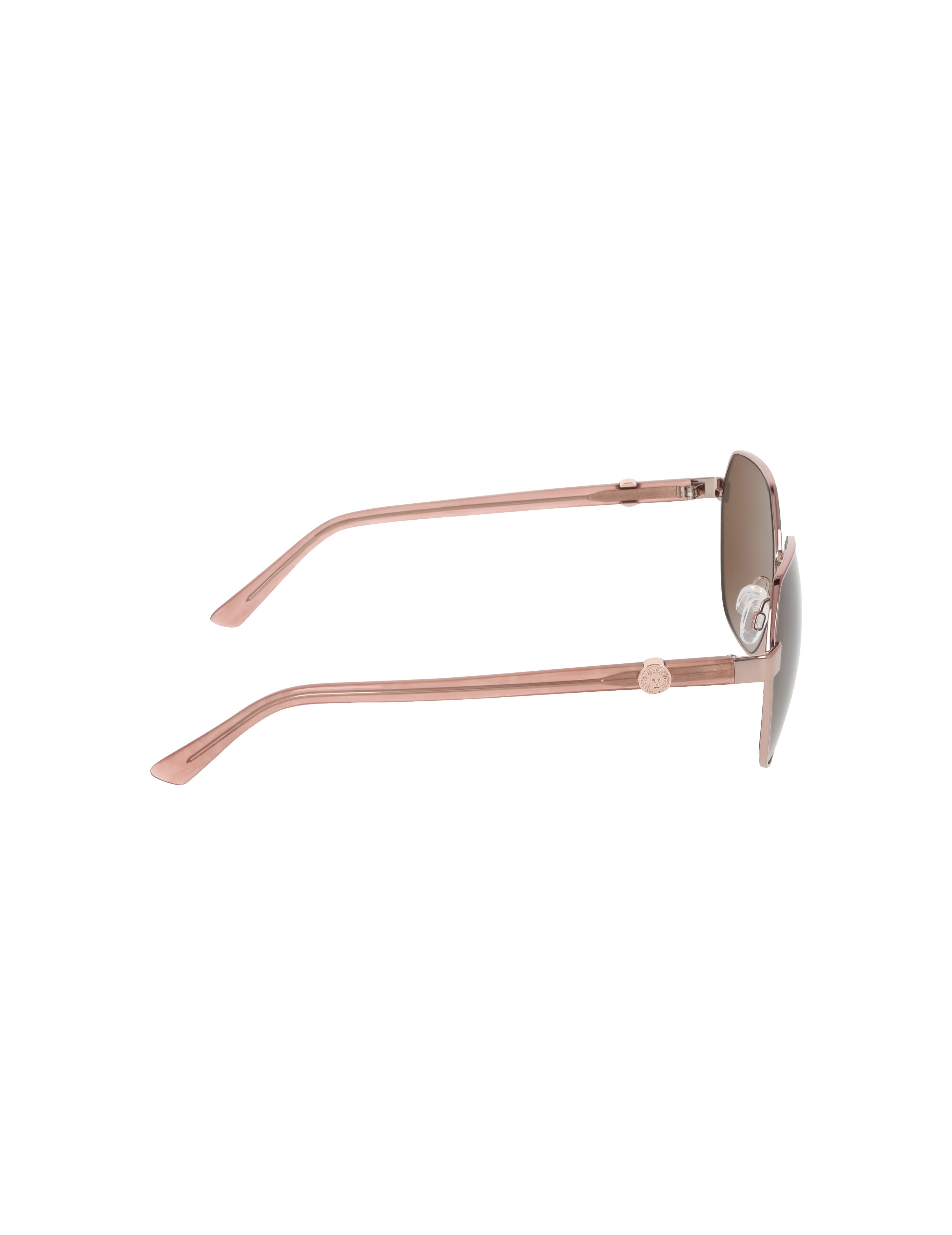 Two-Tone Square Metal Frame Sunglasses - Anne Klein ROSE GOLD