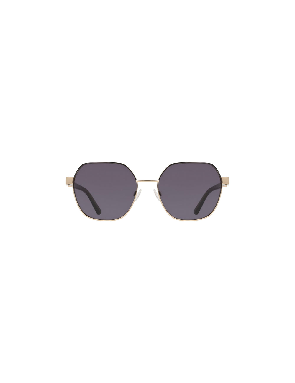 Two-Tone Square Metal Frame Sunglasses - Anne Klein GOLD