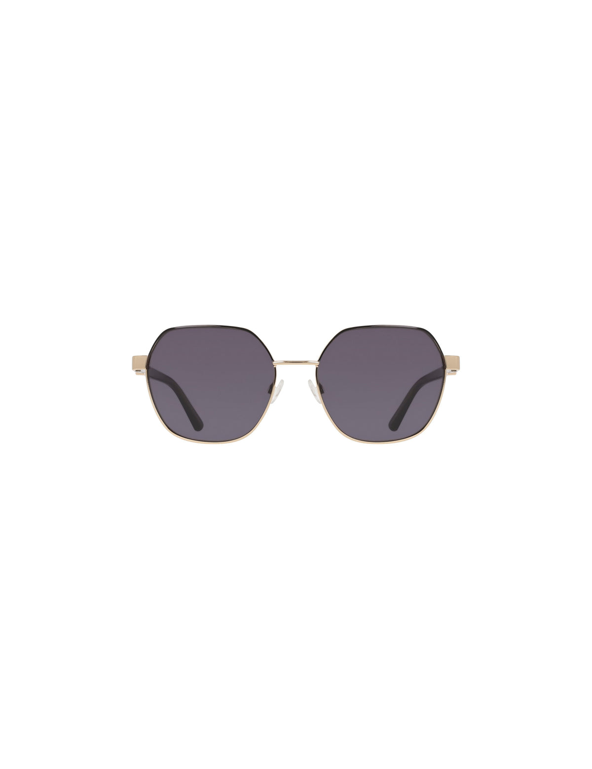 Two-Tone Square Metal Frame Sunglasses - Anne Klein GOLD