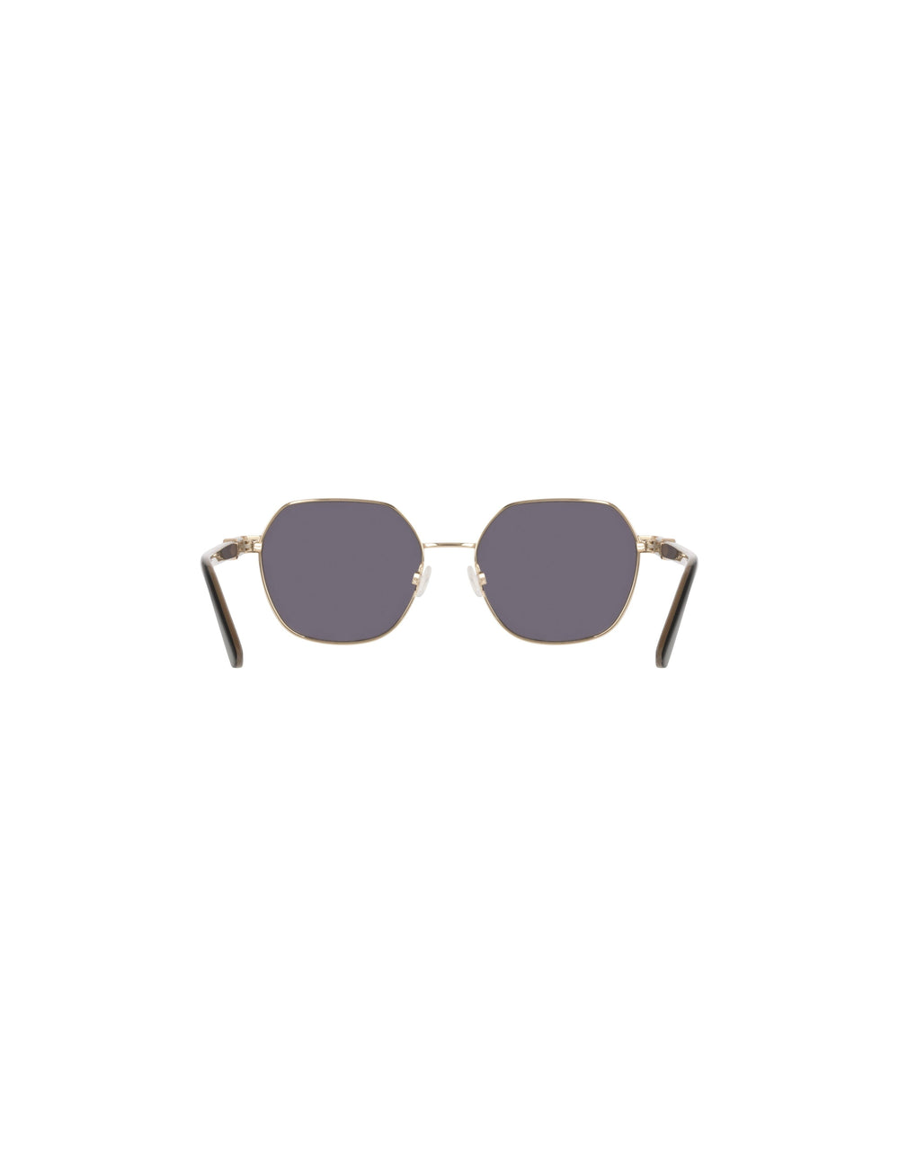 Two-Tone Square Metal Frame Sunglasses - Anne Klein GOLD