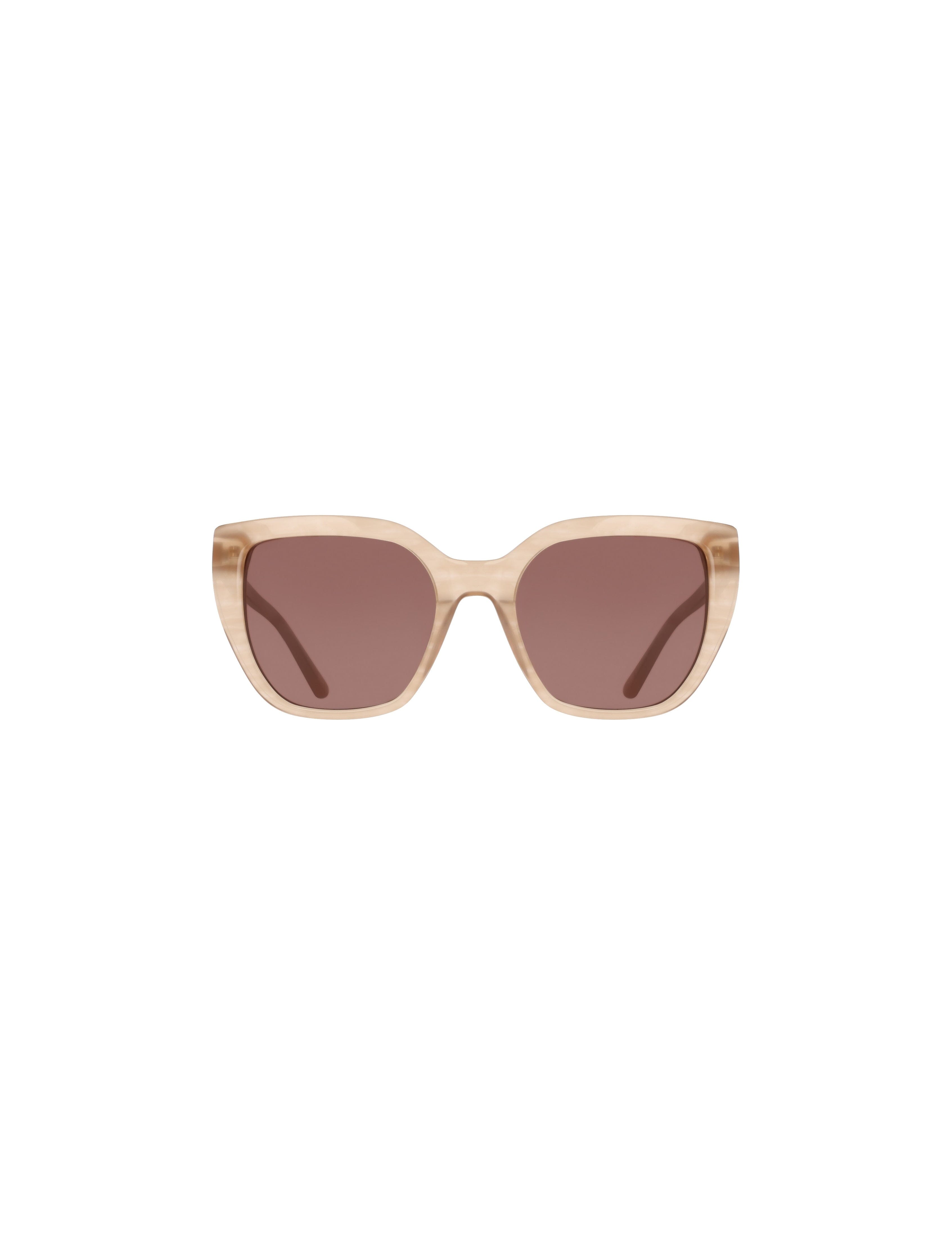 Square Acetate Sunglasses with Uplifting Frame - Anne Klein TAUPE