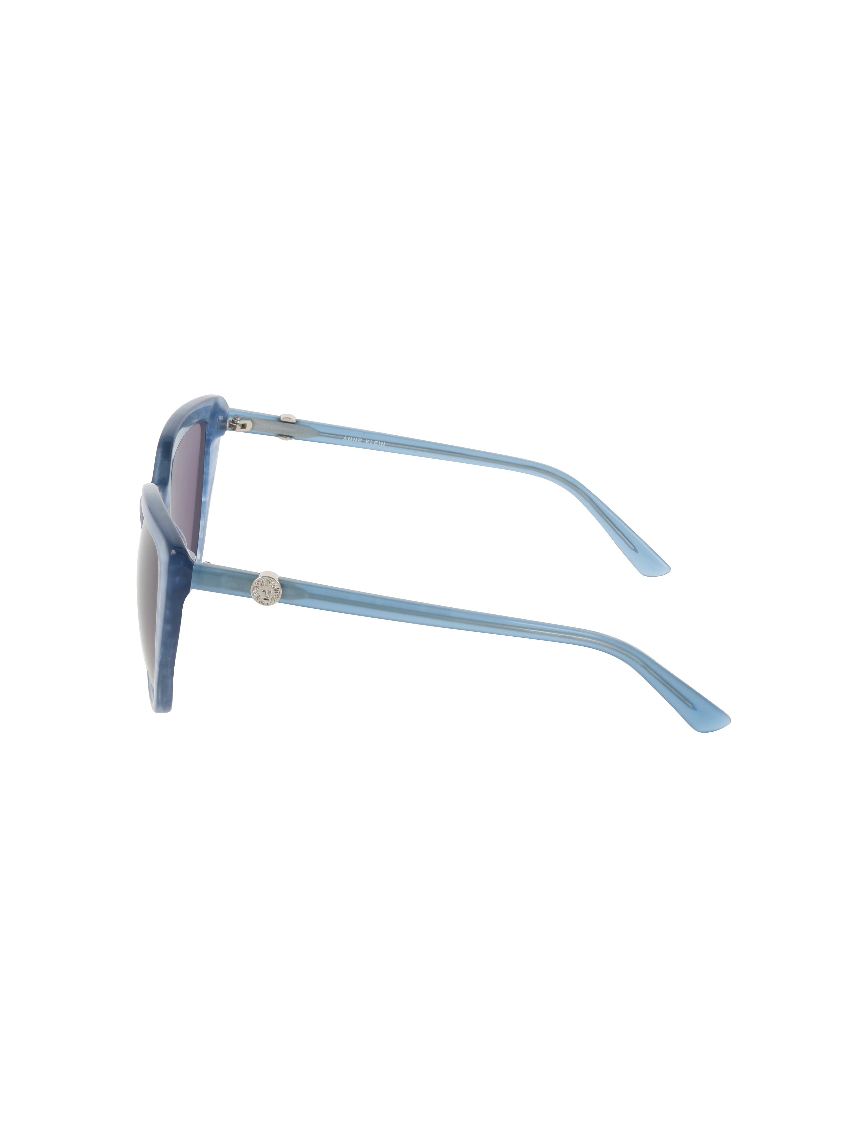 Square Acetate Sunglasses with Uplifting Frame - Anne Klein STEEL BLUE