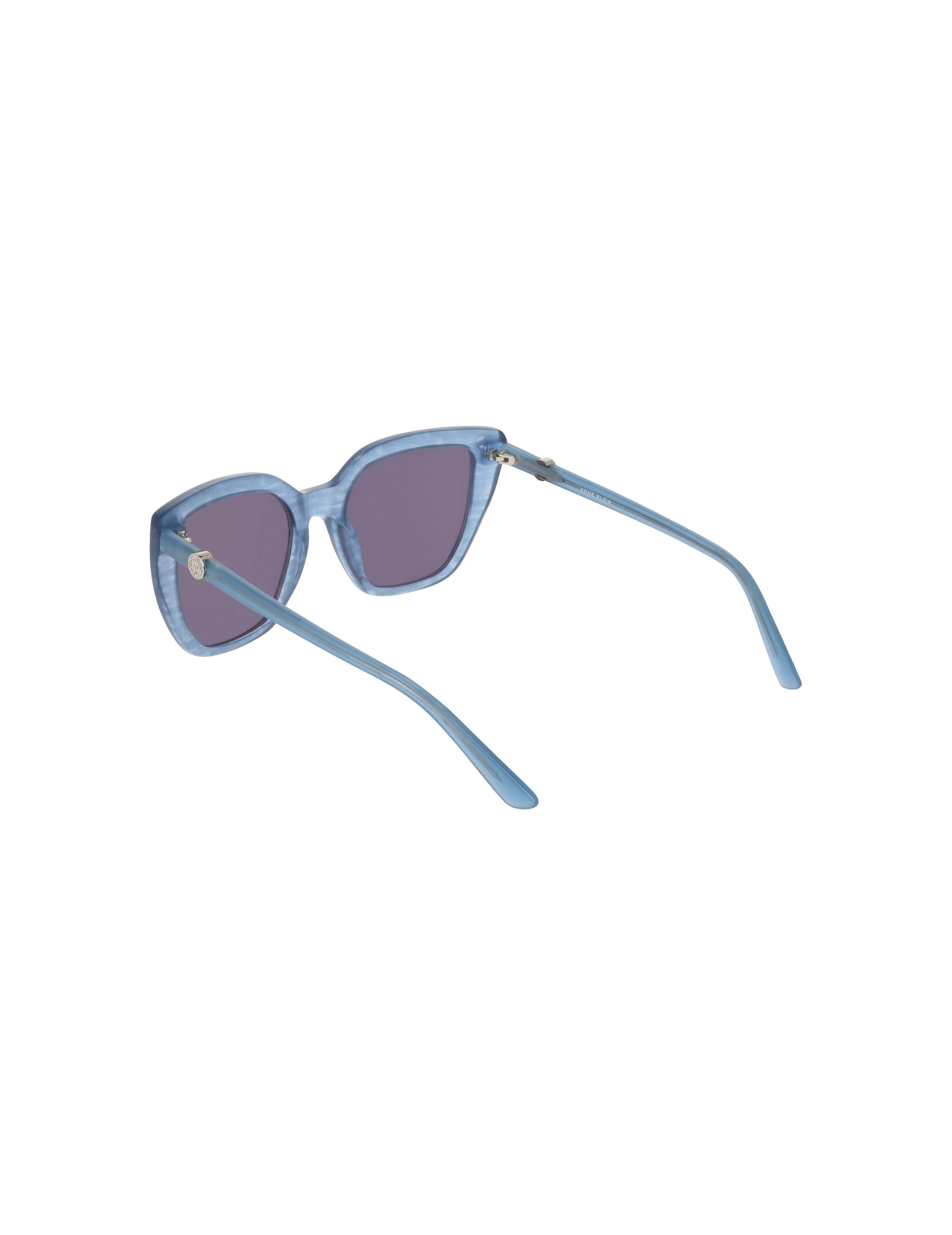 Square Acetate Sunglasses with Uplifting Frame - Anne Klein STEEL BLUE