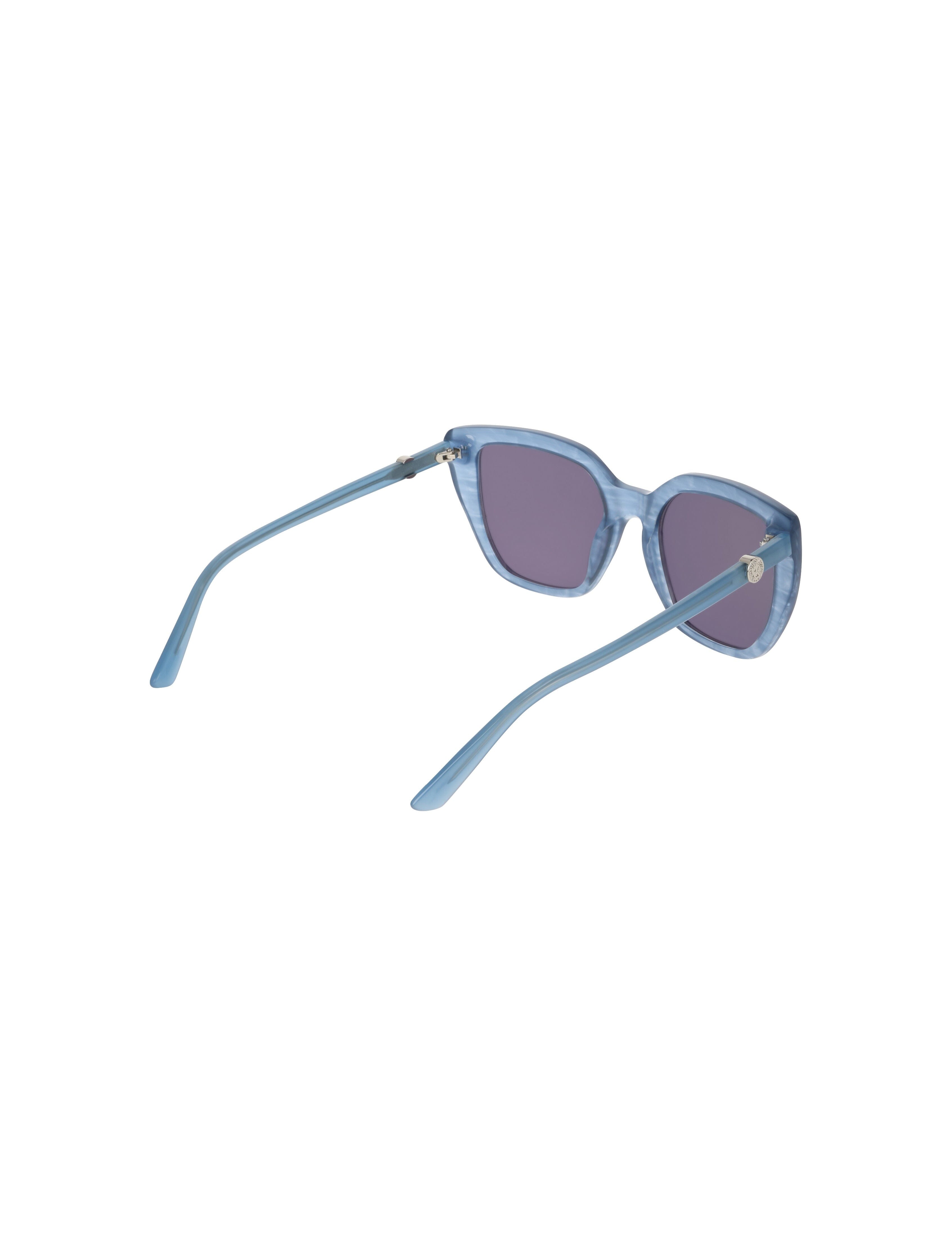 Square Acetate Sunglasses with Uplifting Frame - Anne Klein STEEL BLUE