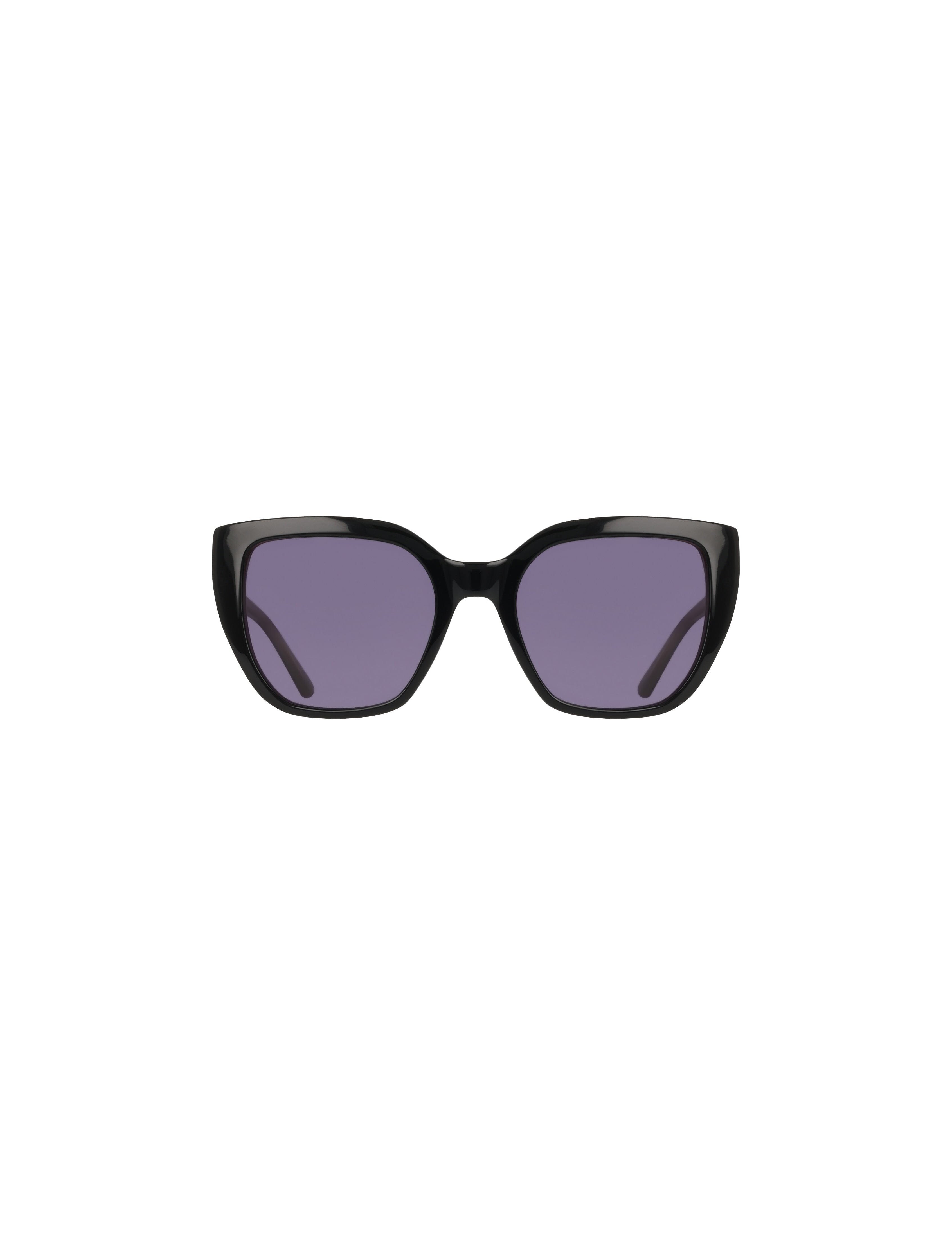 Square Acetate Sunglasses with Uplifting Frame - Anne Klein BLACK IVORY