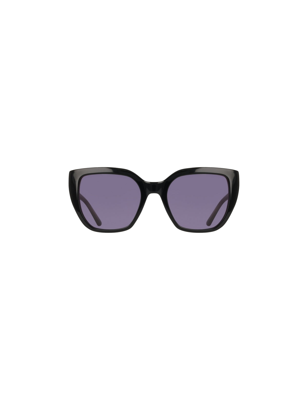 Square Acetate Sunglasses with Uplifting Frame - Anne Klein BLACK IVORY