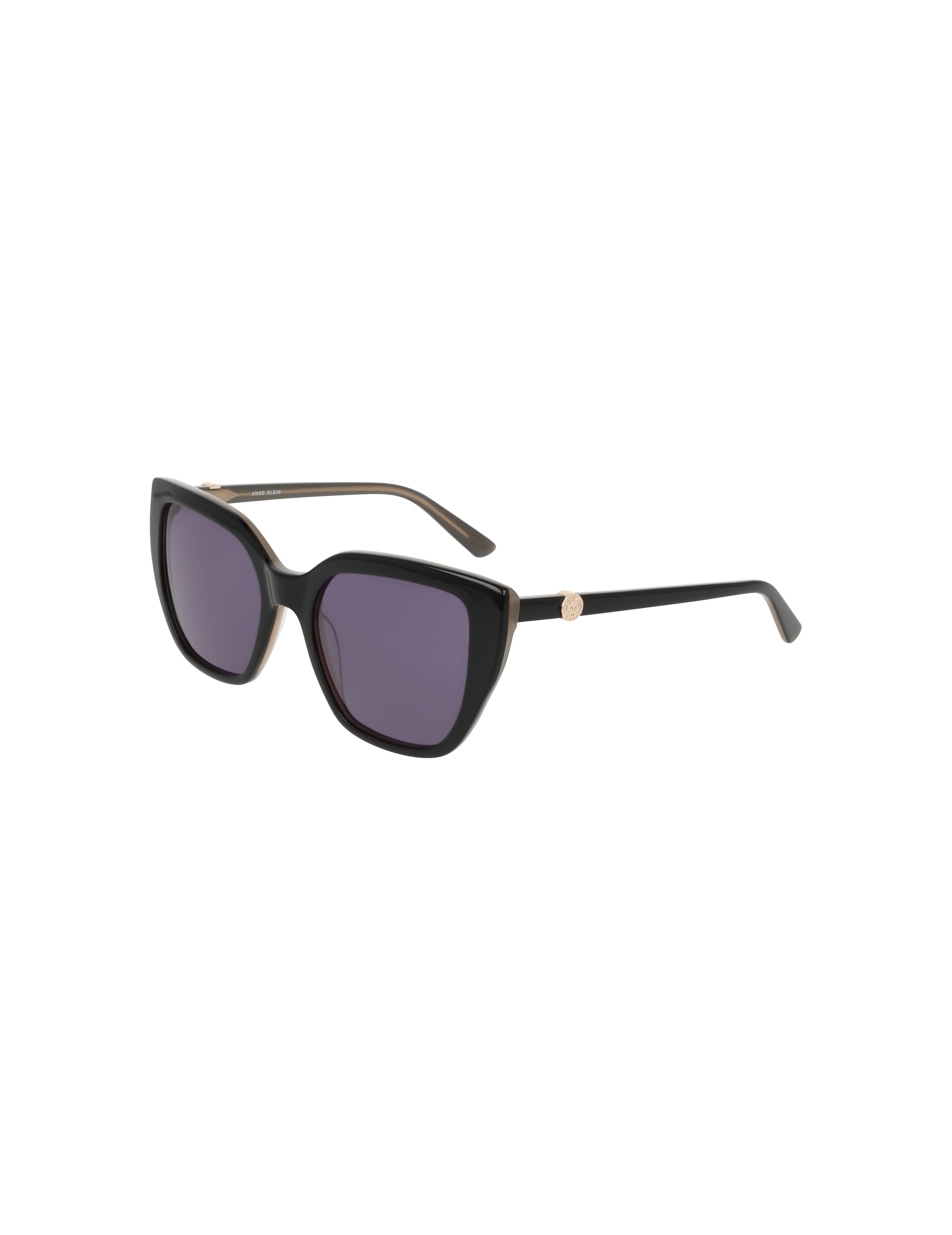 Square Acetate Sunglasses with Uplifting Frame - Anne Klein BLACK IVORY
