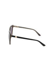 Square Acetate Sunglasses with Uplifting Frame - Anne Klein BLACK IVORY