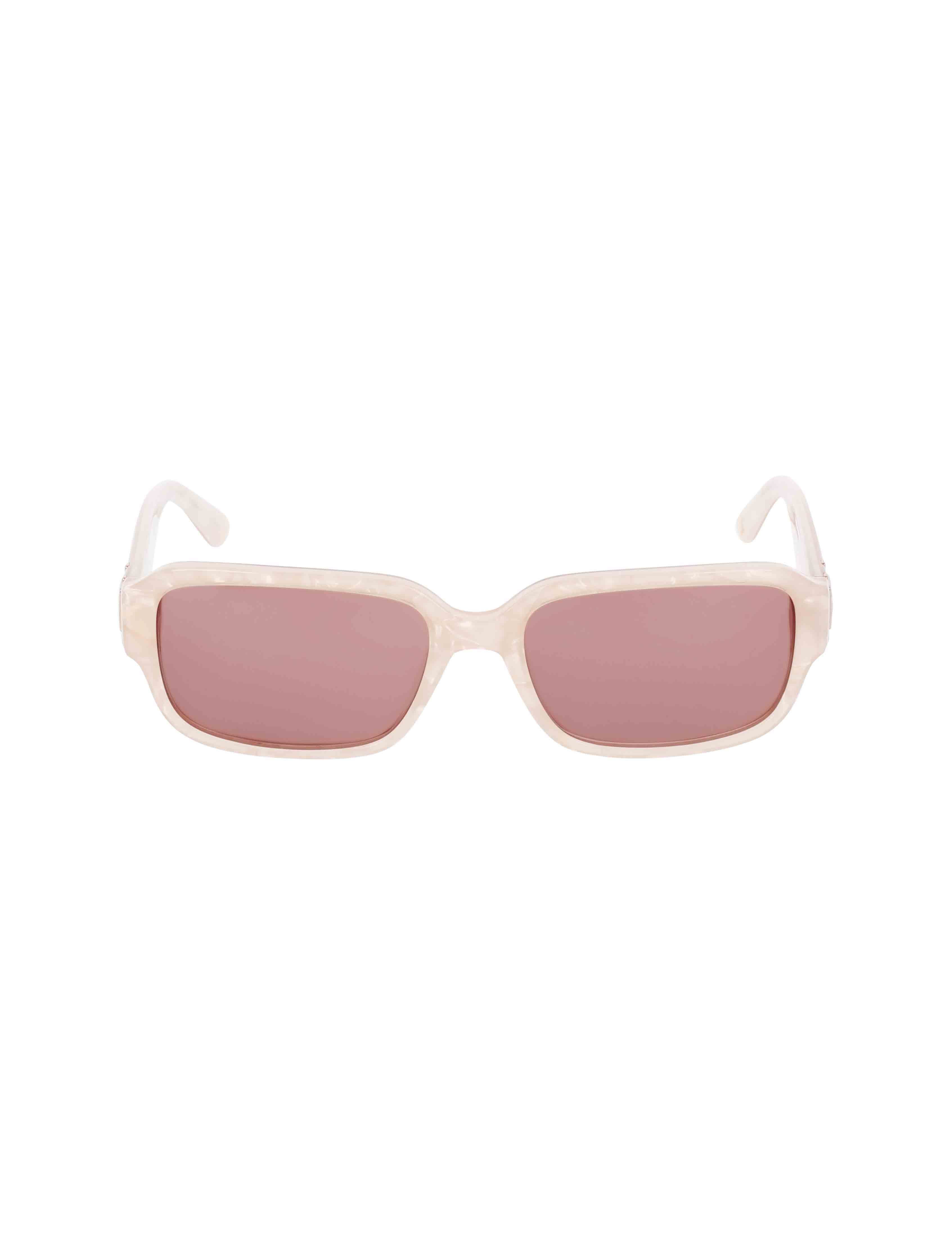 Narrow Rectangle Marbleized Sunglasses - Anne Klein Dusty Pink Pearl