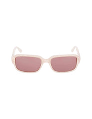 Narrow Rectangle Marbleized Sunglasses - Anne Klein Dusty Pink Pearl