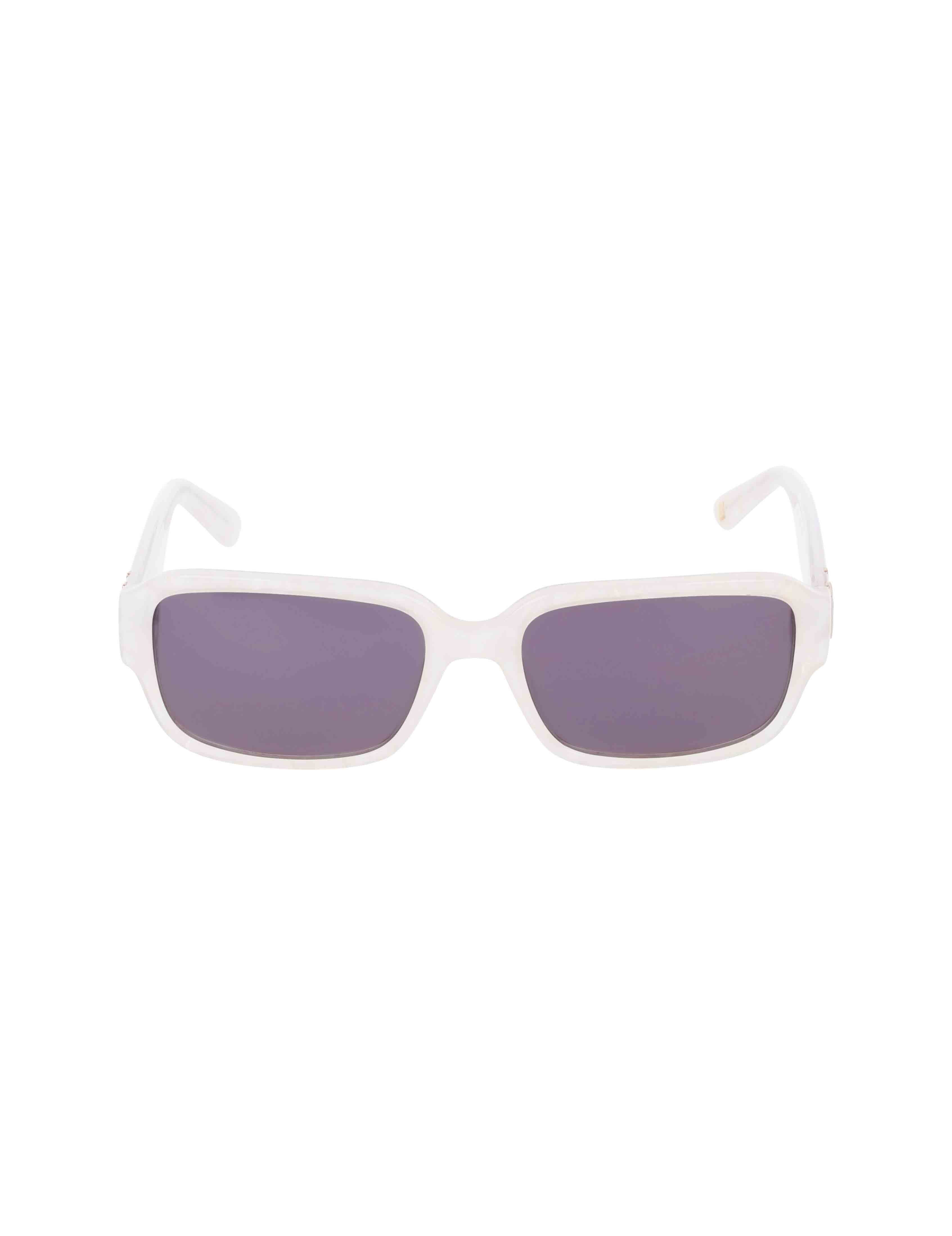 Narrow Rectangle Marbleized Sunglasses - Anne Klein Grey Pearl