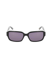 Narrow Rectangle Marbleized Sunglasses - Anne Klein Black