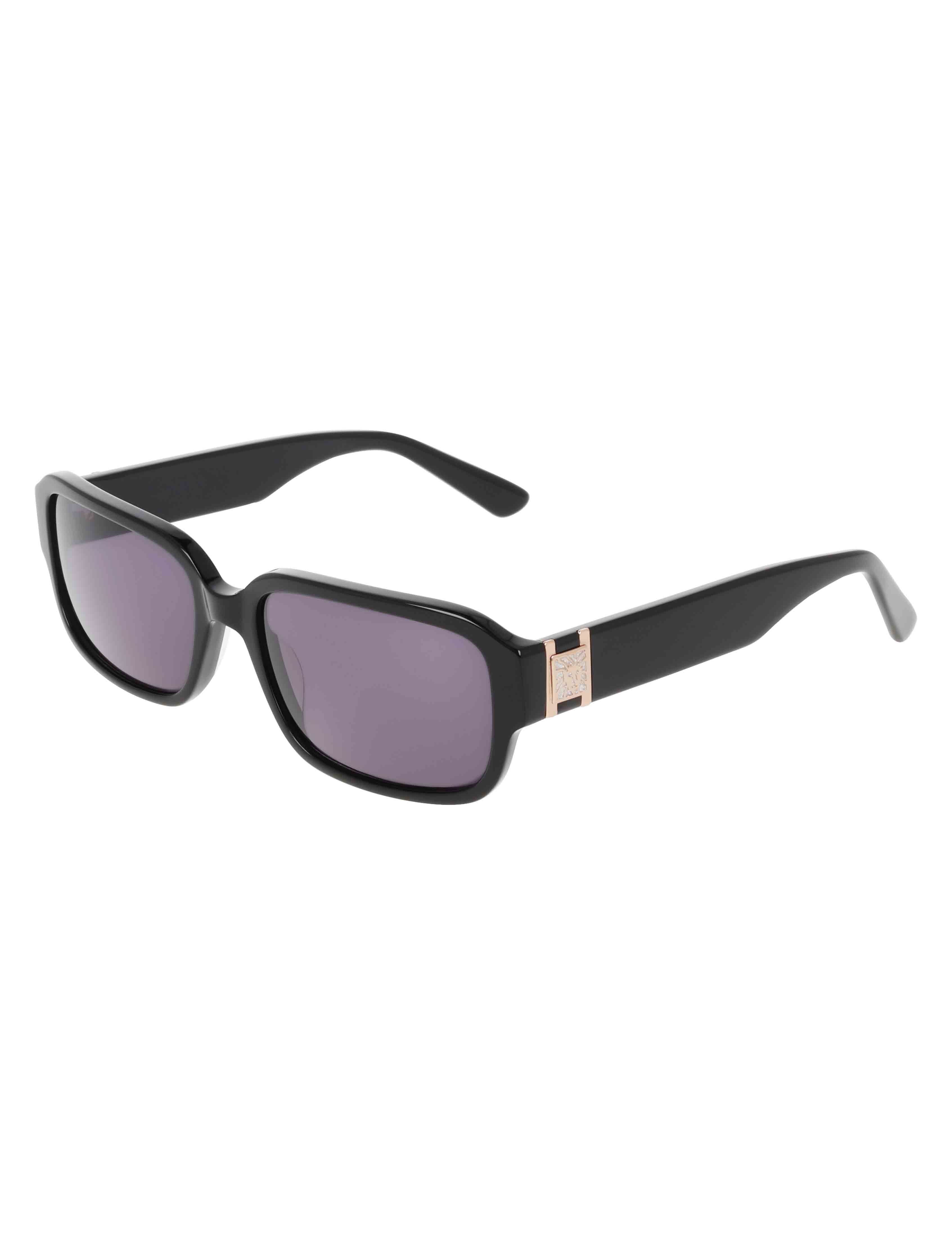 Narrow Rectangle Marbleized Sunglasses - Anne Klein Black
