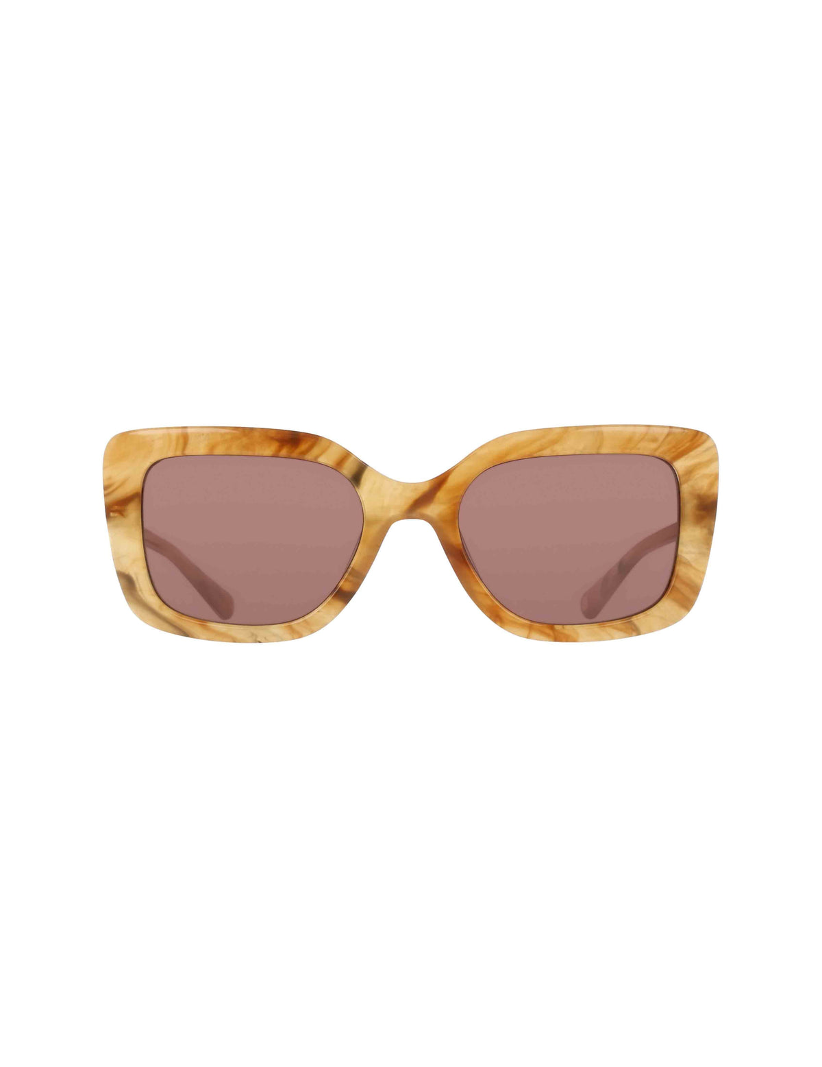 Trendy Oversized Square Sunglasses - Anne Klein Butterscotch