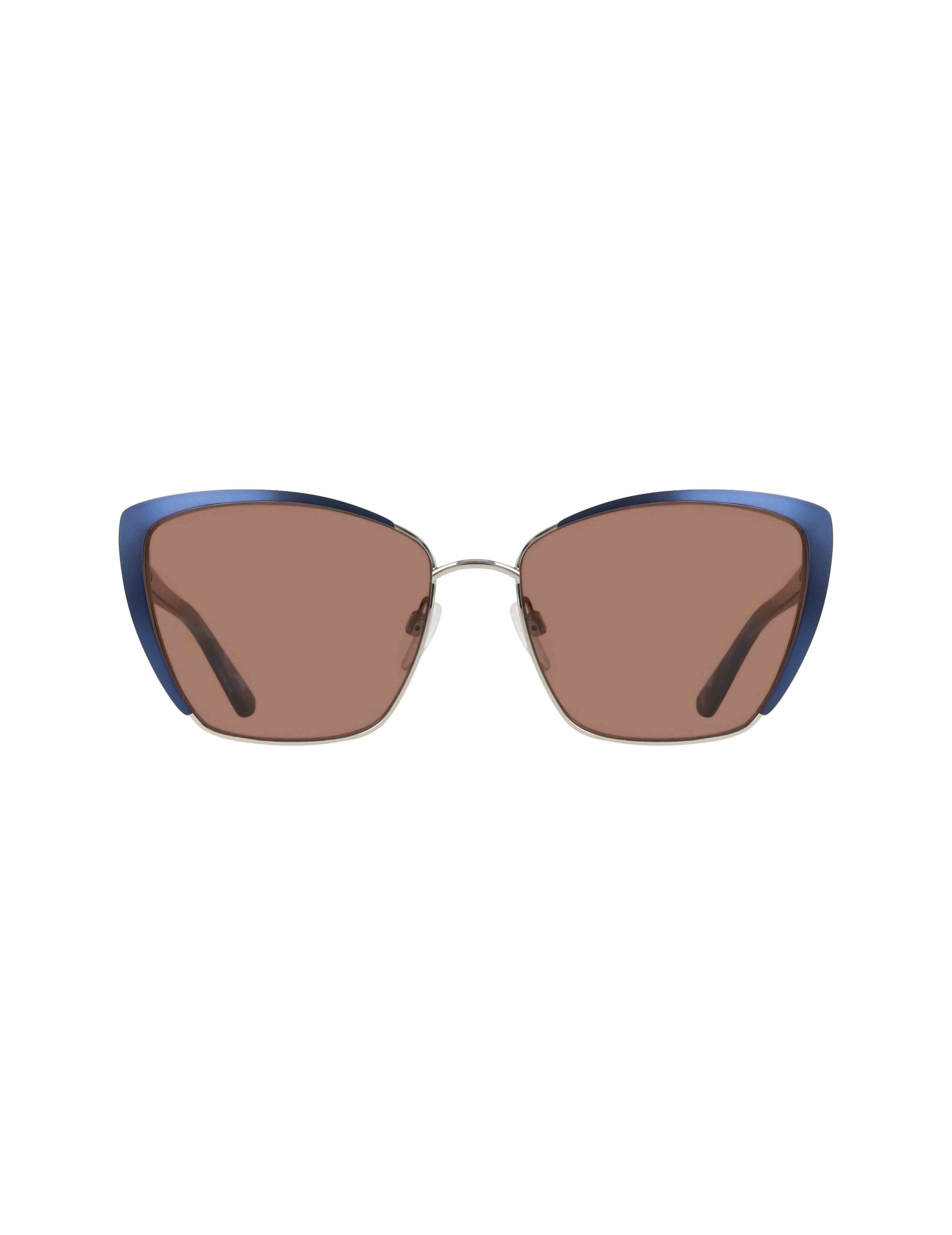 Elegant Metal Cat-Eye Sunglasses - Anne Klein Navy Silver