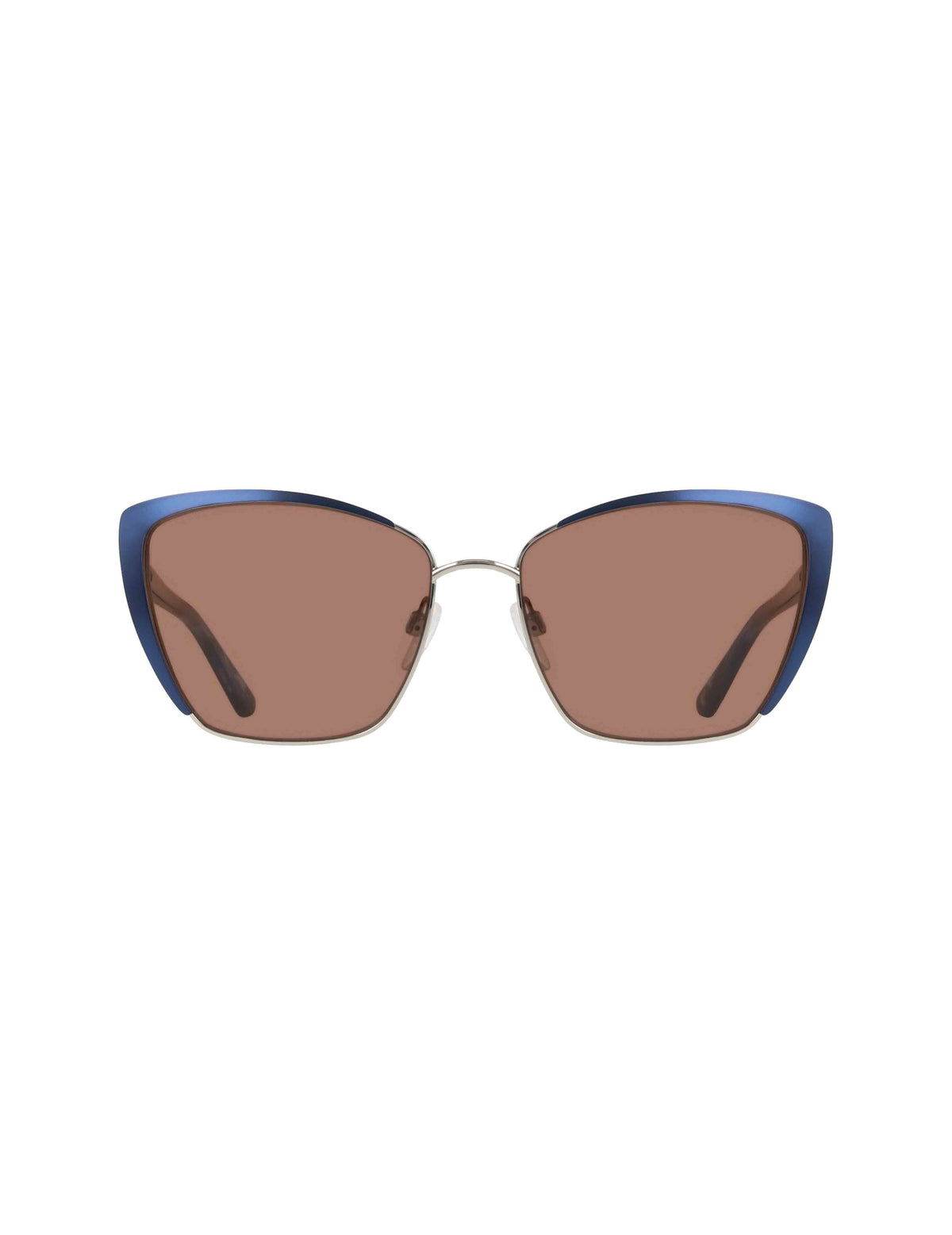 Elegant Metal Cat-Eye Sunglasses - Anne Klein Navy Silver