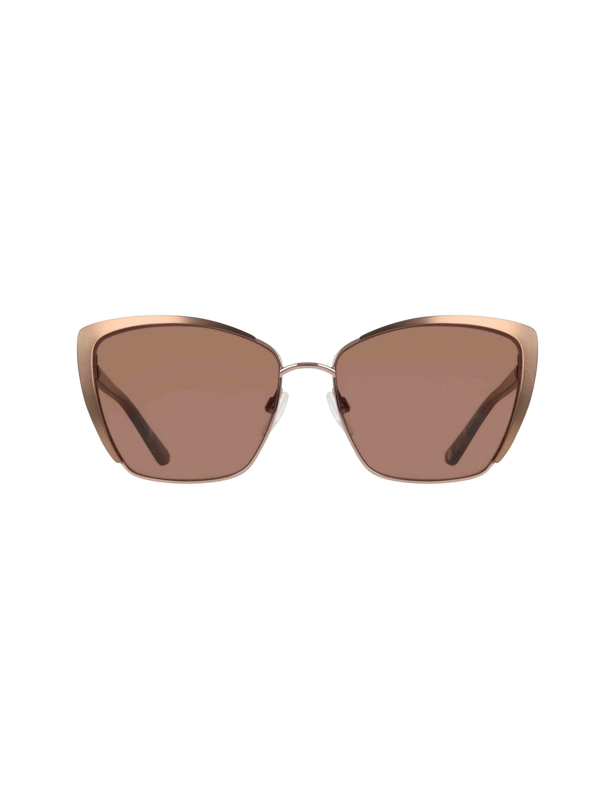Elegant Metal Cat-Eye Sunglasses - Anne Klein Mocha Rose