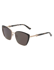 Elegant Metal Cat-Eye Sunglasses - Anne Klein Black Gold
