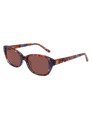 Narrow Rounded Rectangle Sunglasses - Anne Klein NAVY PLAID