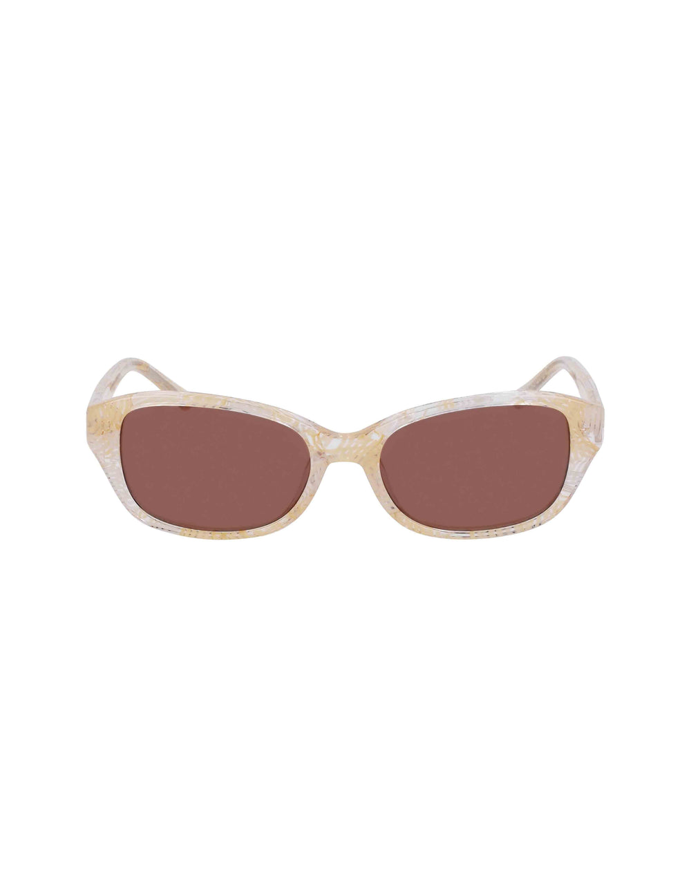Narrow Rounded Rectangle Sunglasses - Anne Klein IVORY PLAID