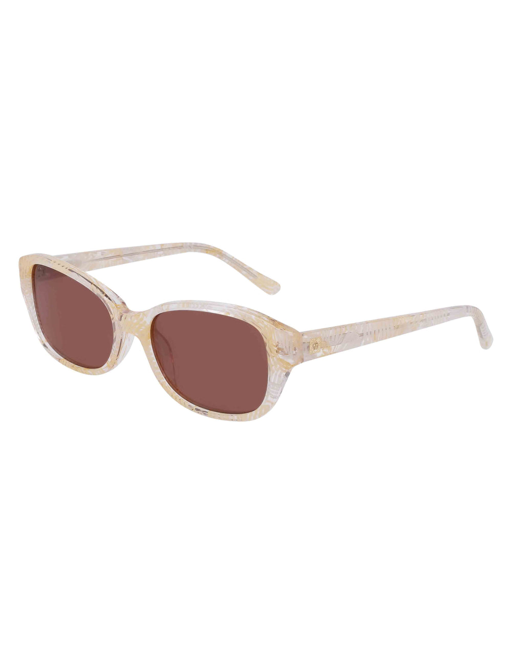 Narrow Rounded Rectangle Sunglasses - Anne Klein IVORY PLAID