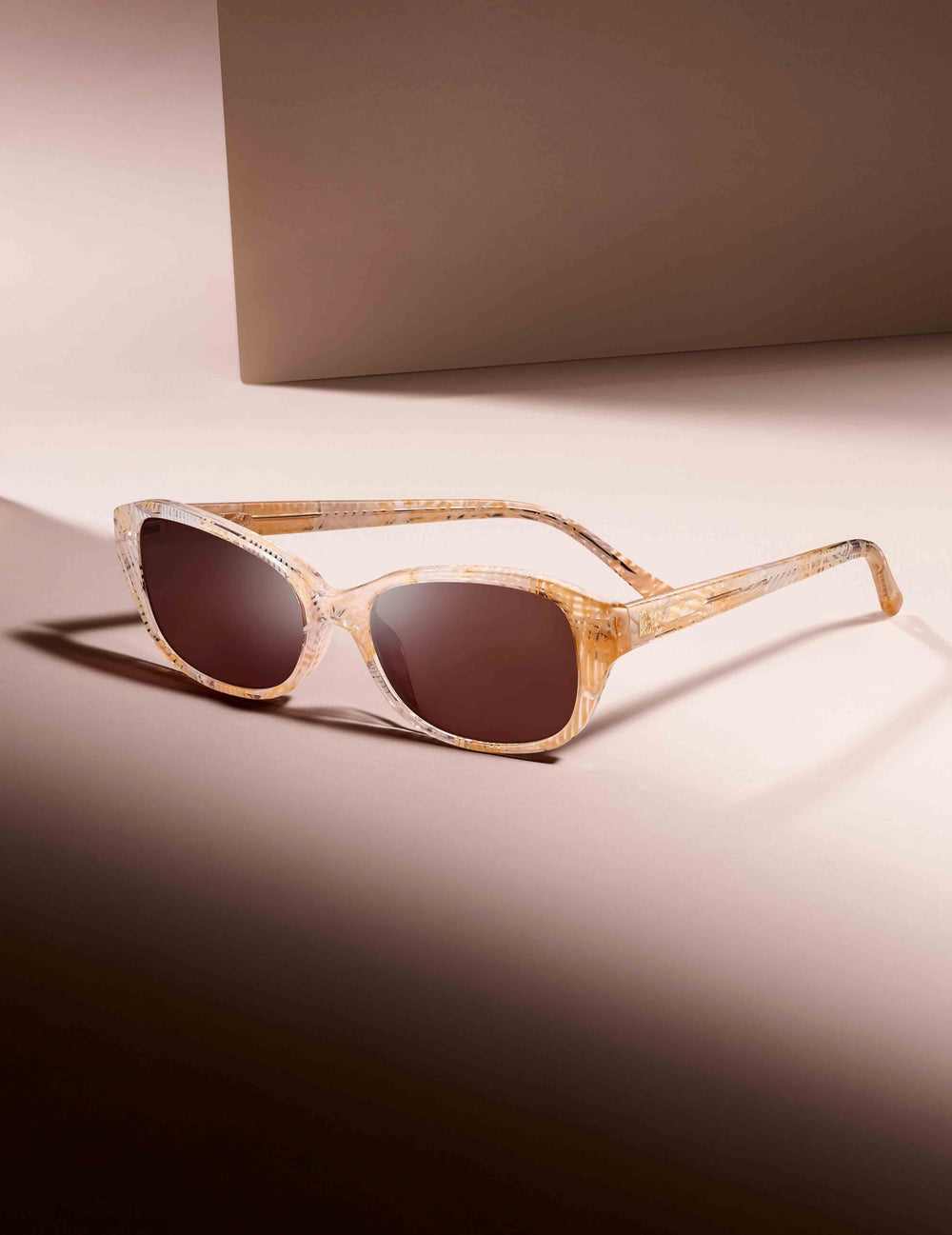 Narrow Rounded Rectangle Sunglasses - Anne Klein IVORY PLAID