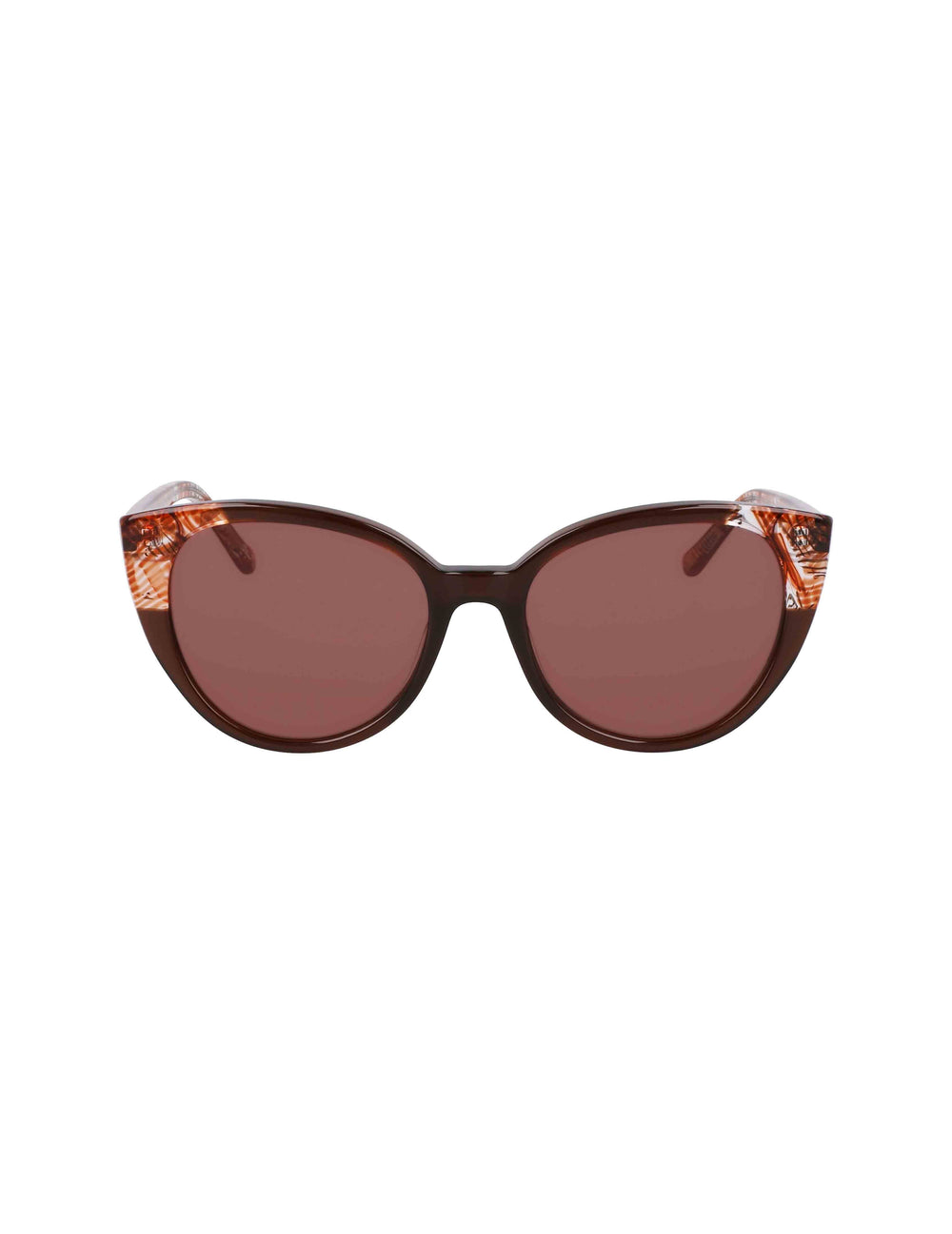 Uplifting Rounded Cat-eye Sunglasses - Anne Klein MOCHA PLAID