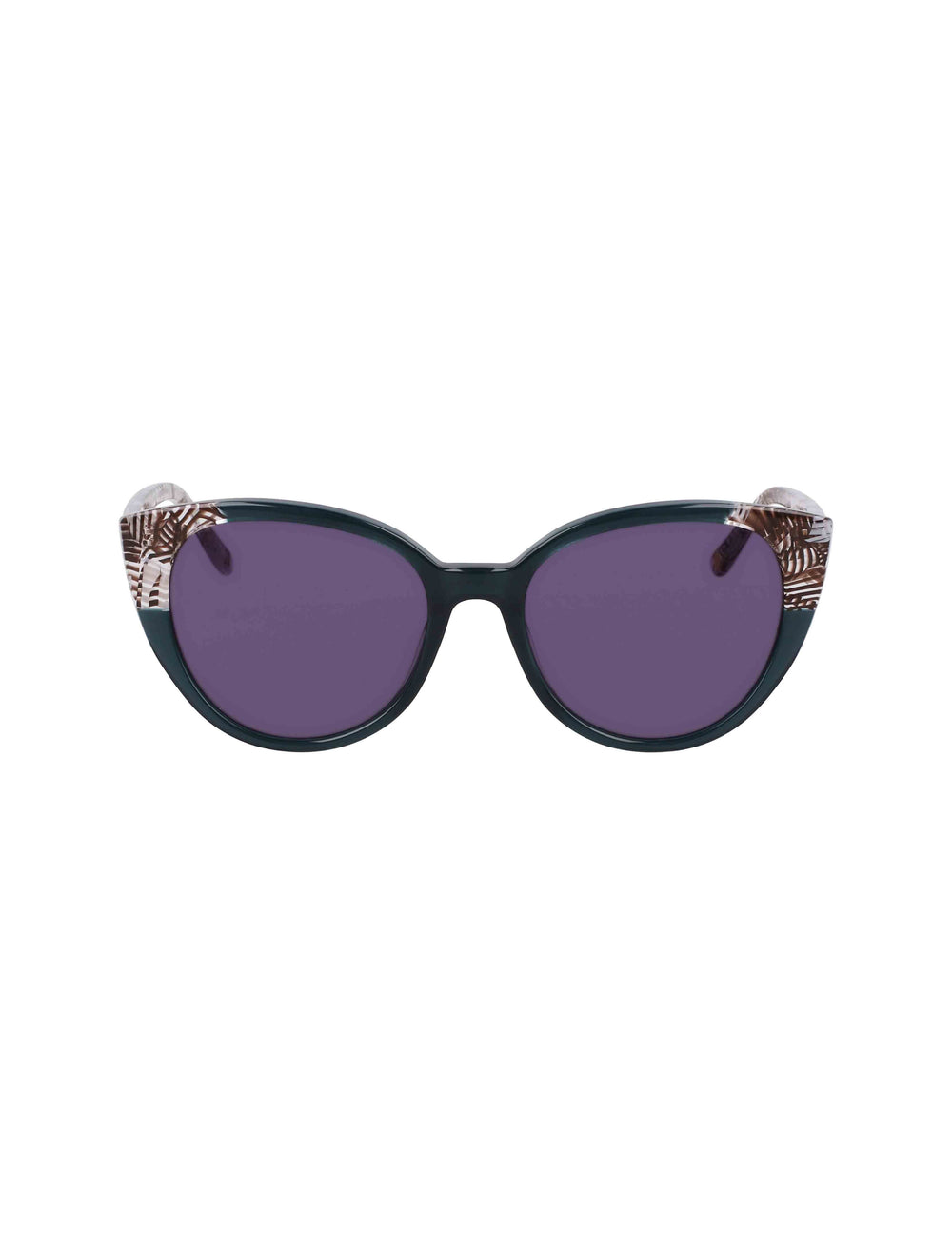 Uplifting Rounded Cat-eye Sunglasses - Anne Klein TEAL PLAID