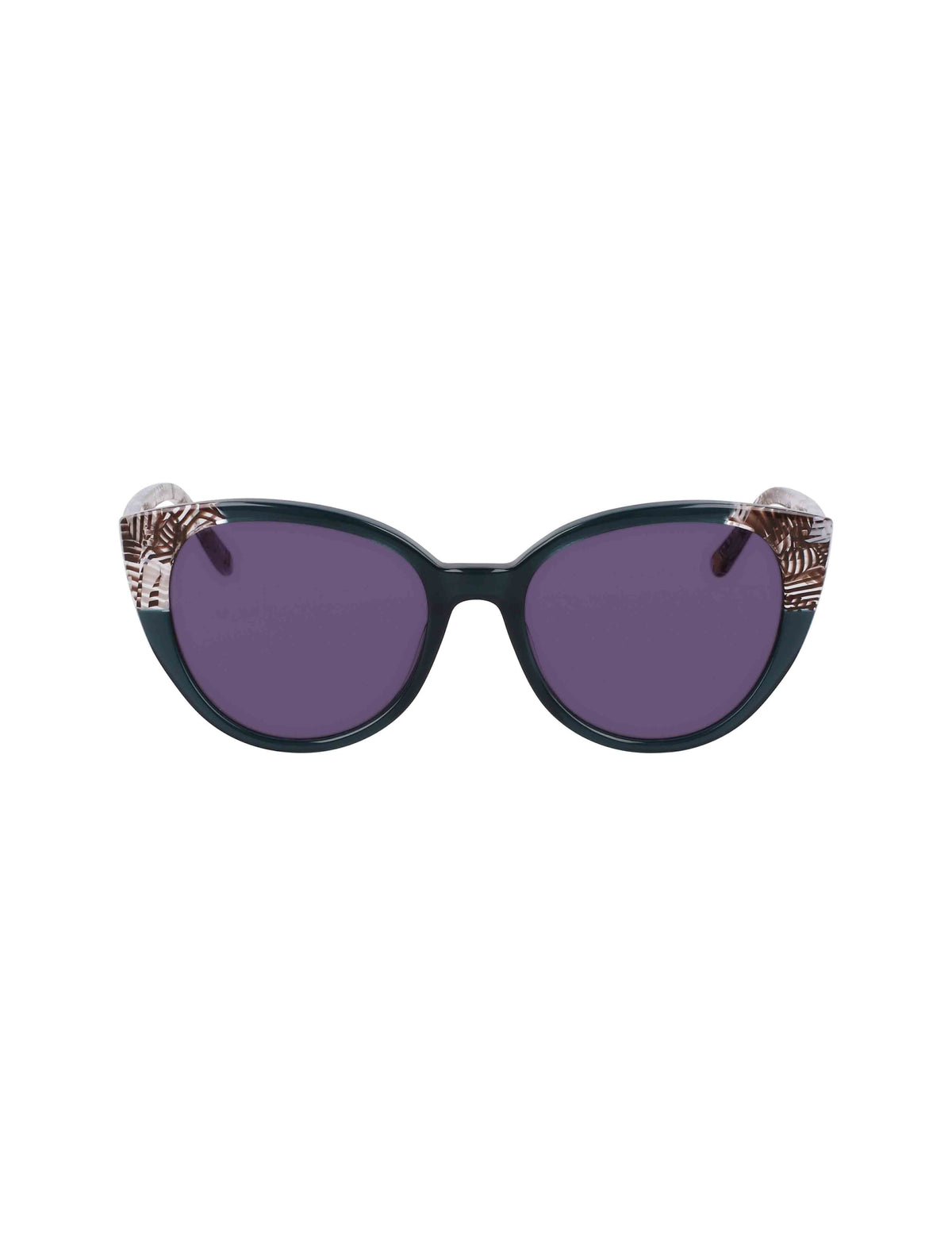 Uplifting Rounded Cat-eye Sunglasses - Anne Klein TEAL PLAID