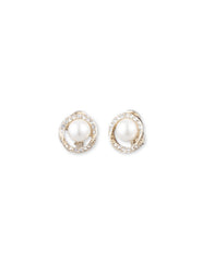 Pave Halo Twist Button Clip On Earrings - Anne Klein