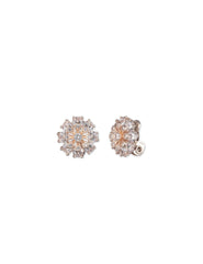 CZ Flower Clip-On Earrings in Rose Gold - Anne Klein